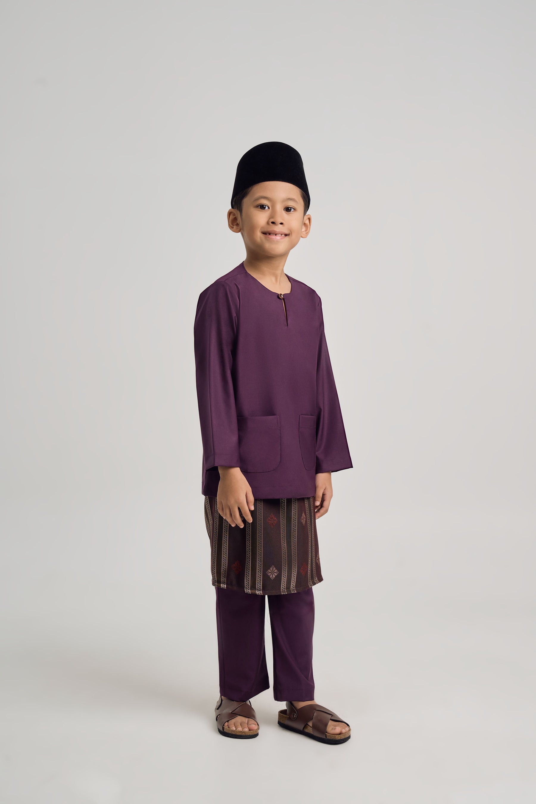 Patawali Boys Baju Melayu Teluk Belanga - Dark Purple