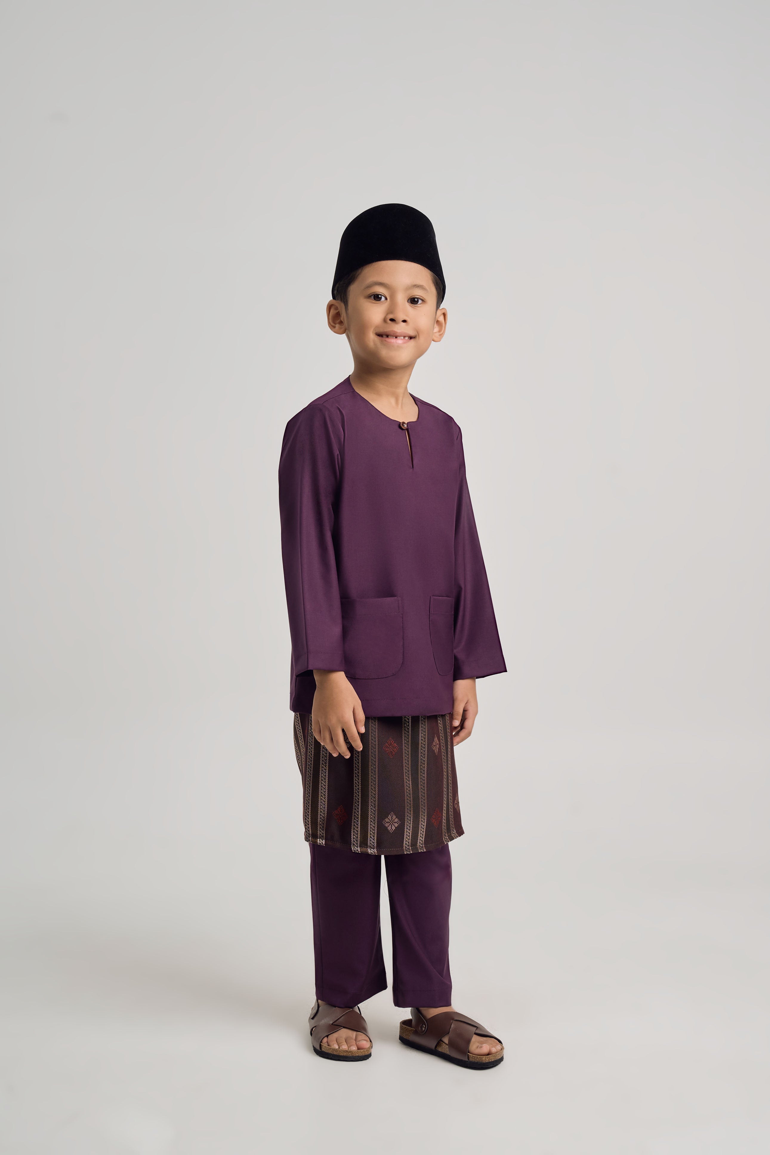 Patawali Boys Baju Melayu Teluk Belanga - Dark Purple