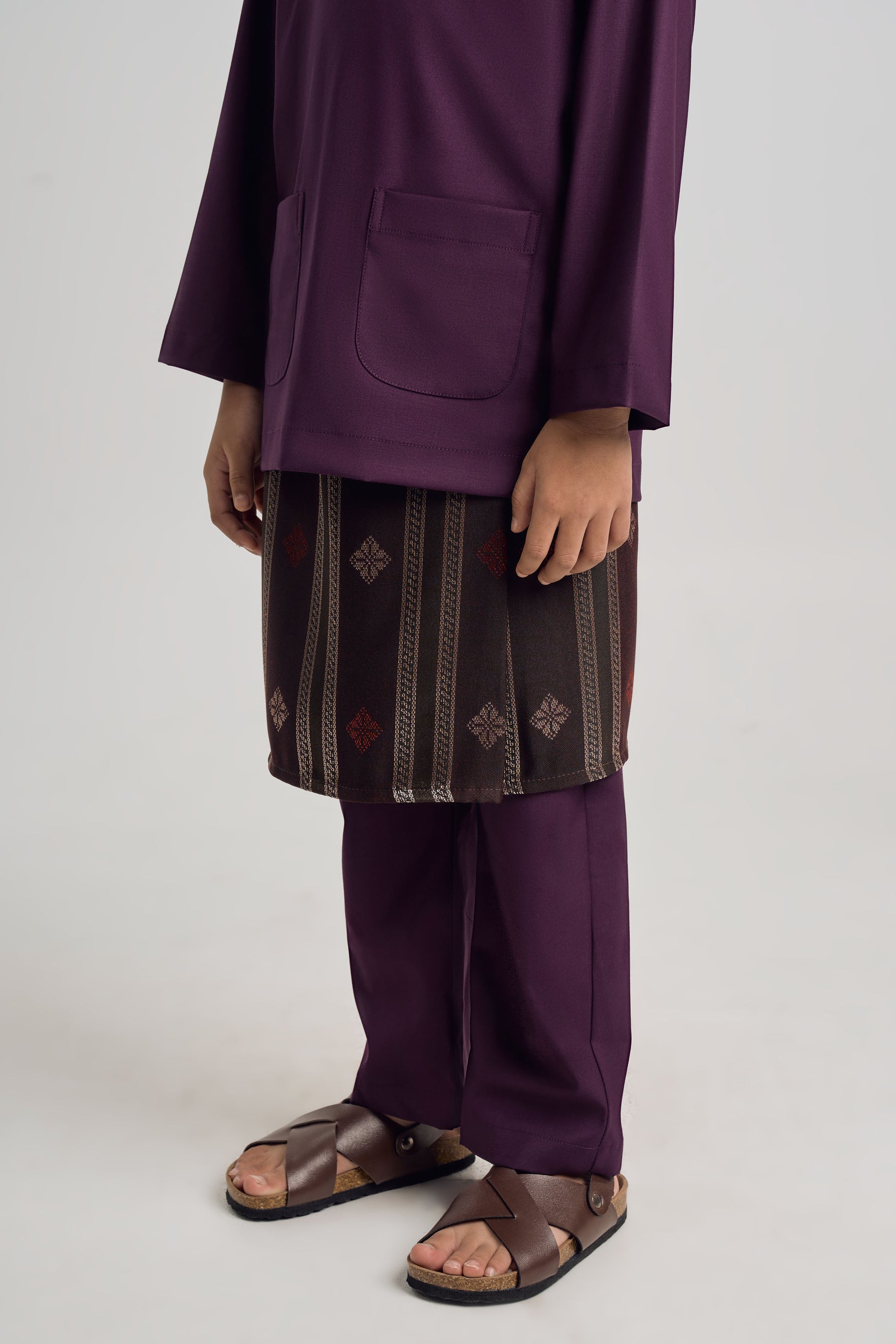 Patawali Boys Baju Melayu Teluk Belanga - Dark Purple