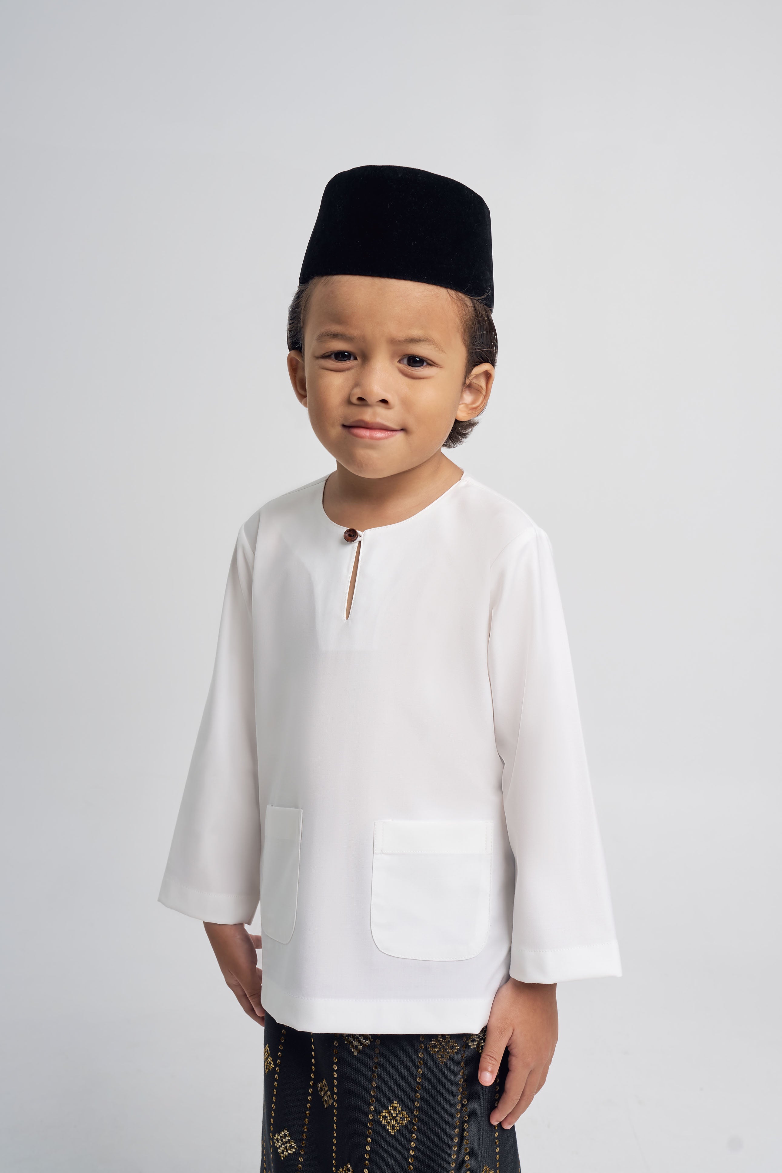 Patawali Boys Baju Melayu Teluk Belanga - Antique White