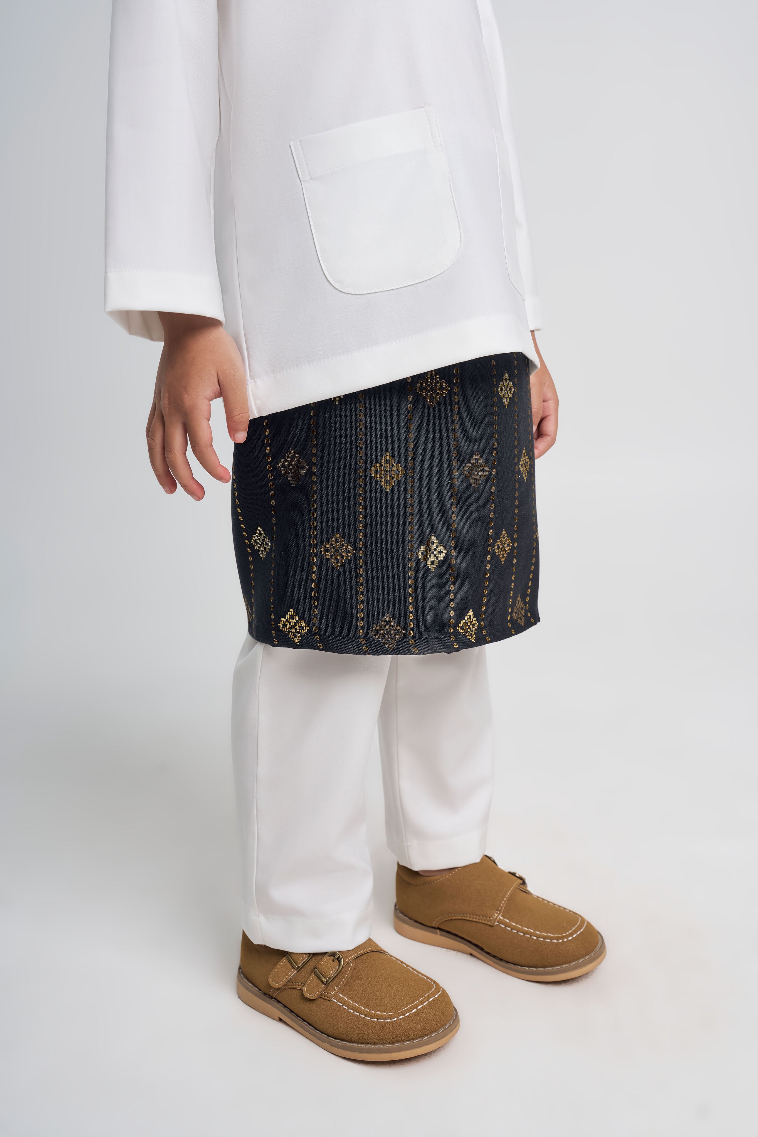 Patawali Boys Baju Melayu Teluk Belanga - Antique White