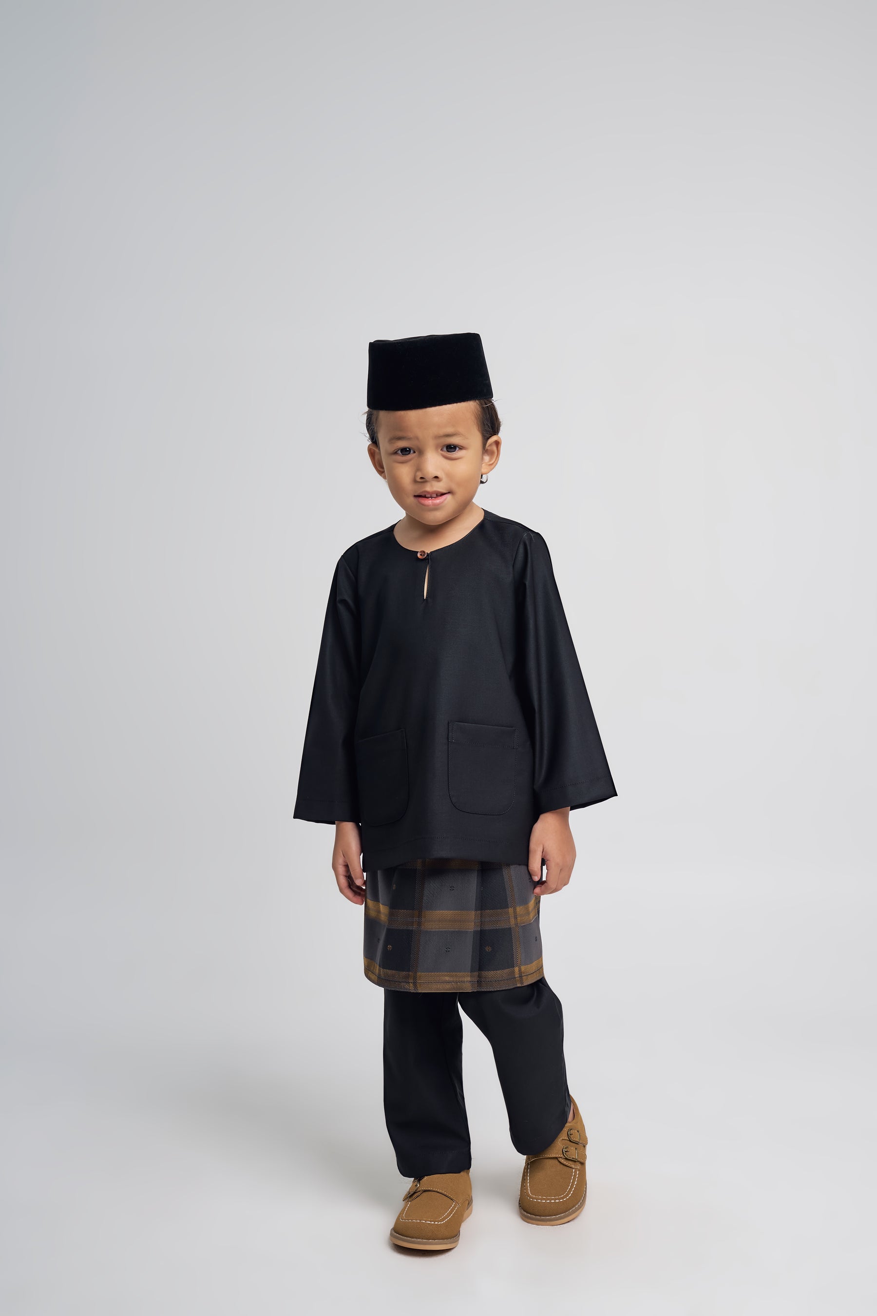 Patawali Boys Baju Melayu Teluk Belanga - Opal Black