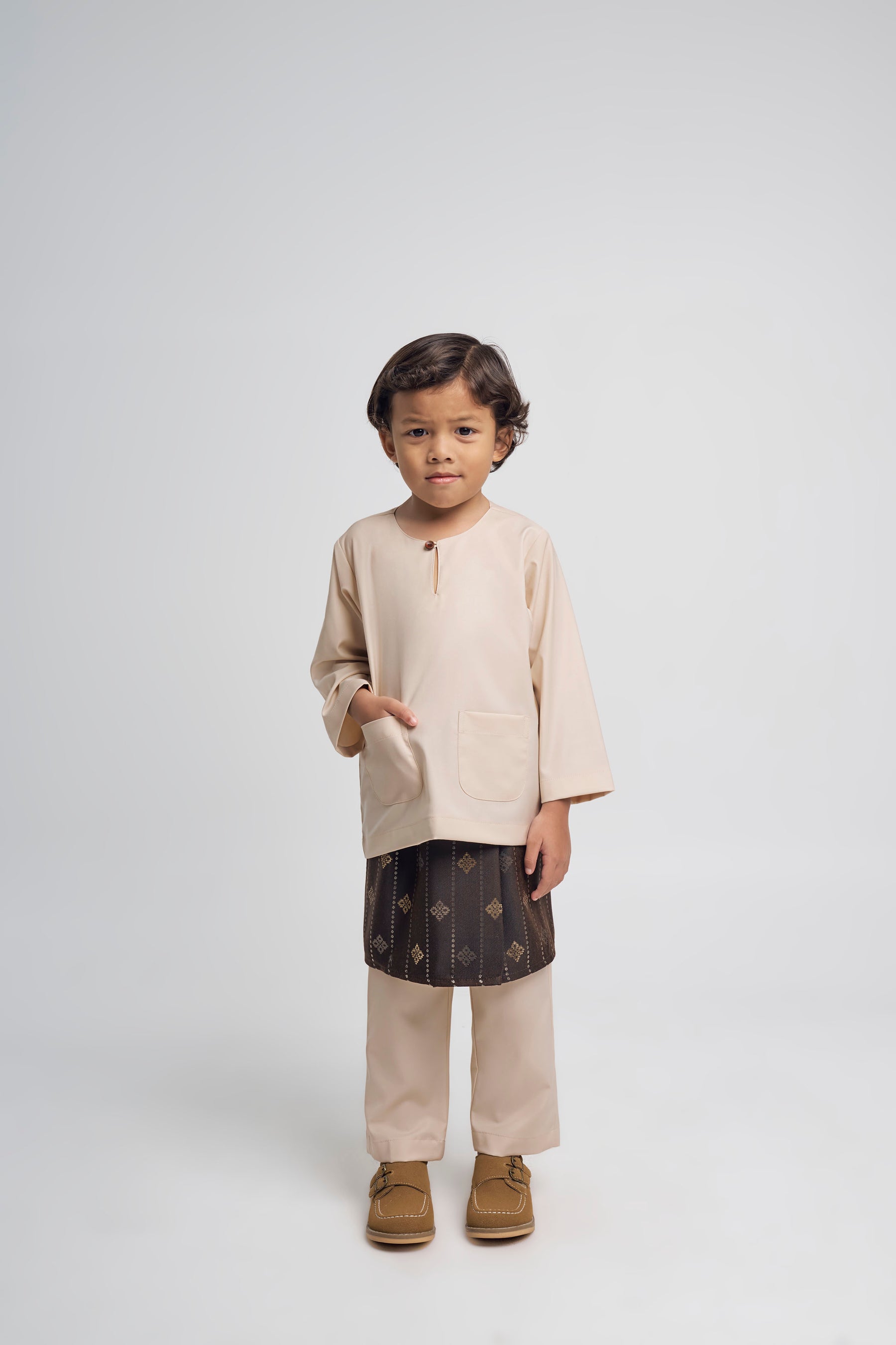 Patawali Boys Baju Melayu Teluk Belanga - Beige