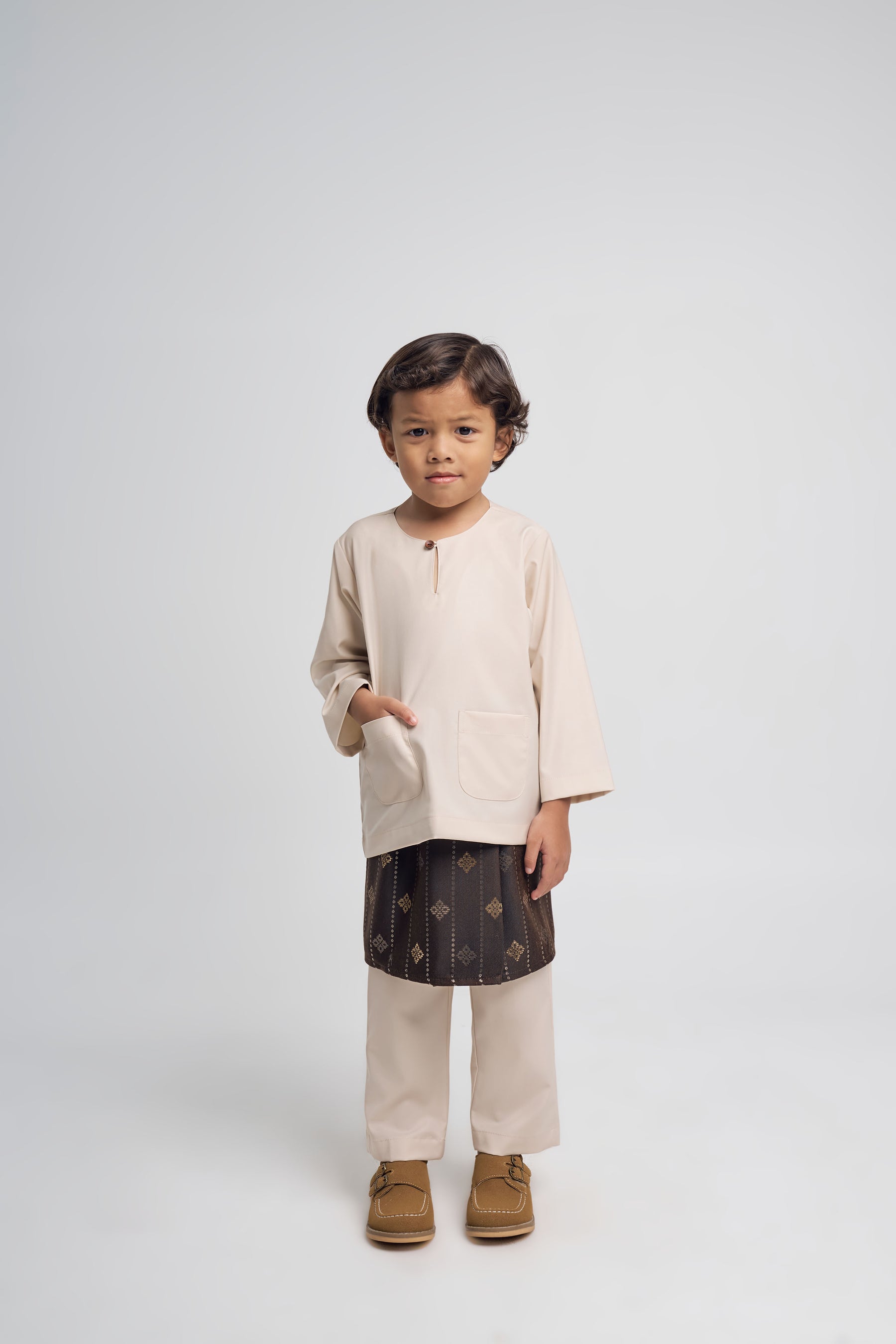 Patawali Boys Baju Melayu Teluk Belanga - Ecru Beige