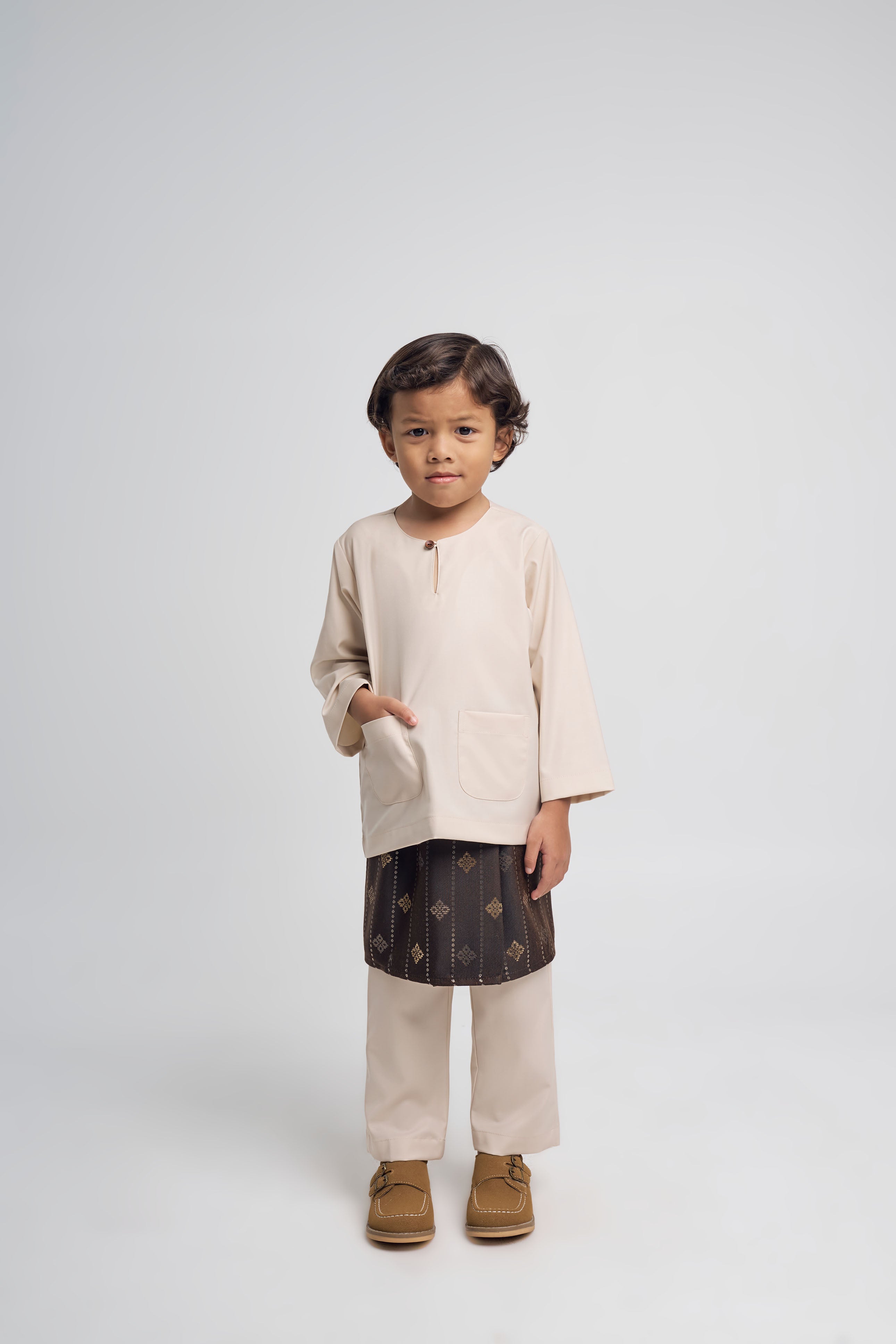Patawali Boys Baju Melayu Teluk Belanga - Ecru Beige