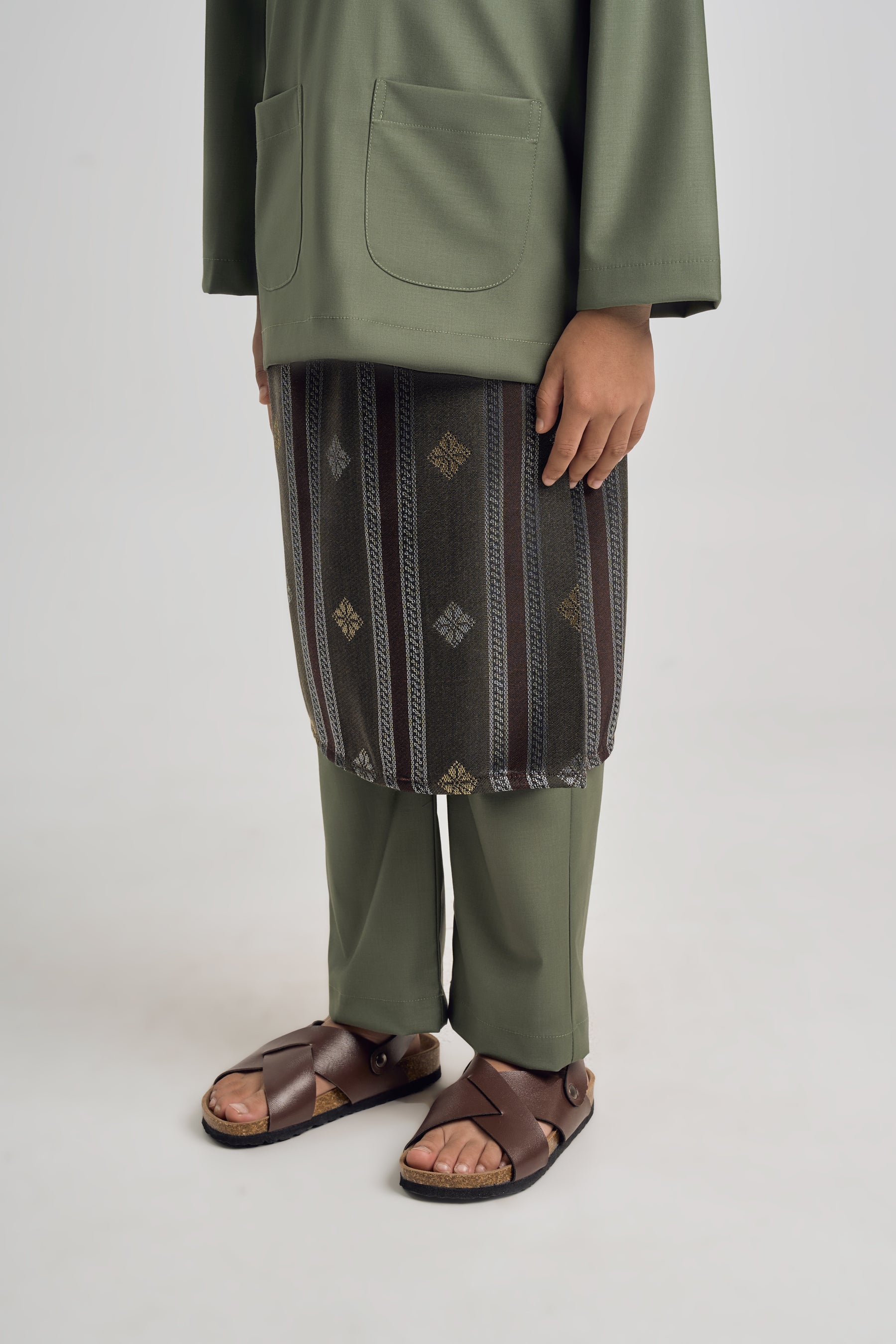 Patawali Boys Baju Melayu Teluk Belanga - Pickle Green