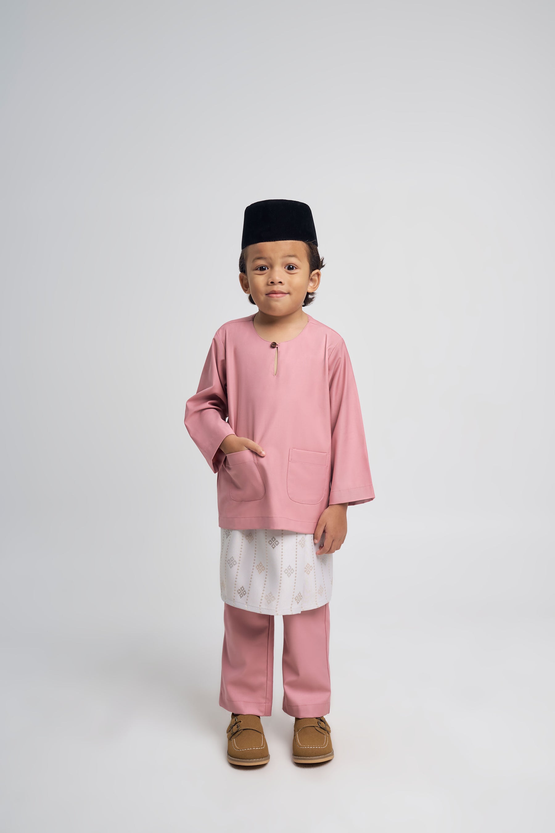 Patawali Boys Baju Melayu Teluk Belanga - Dusty Pink