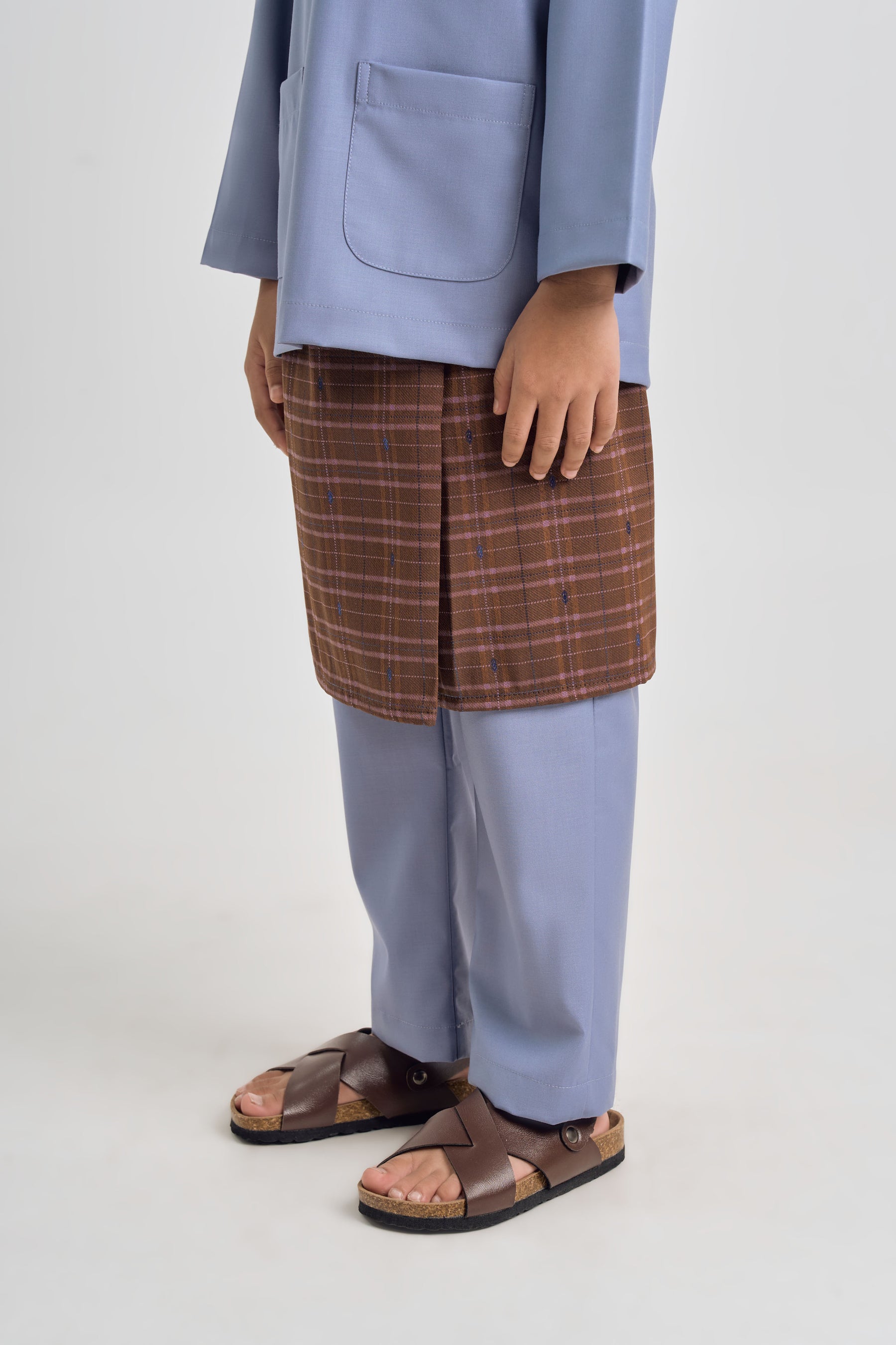 Patawali Boys Baju Melayu Teluk Belanga - Stone Blue