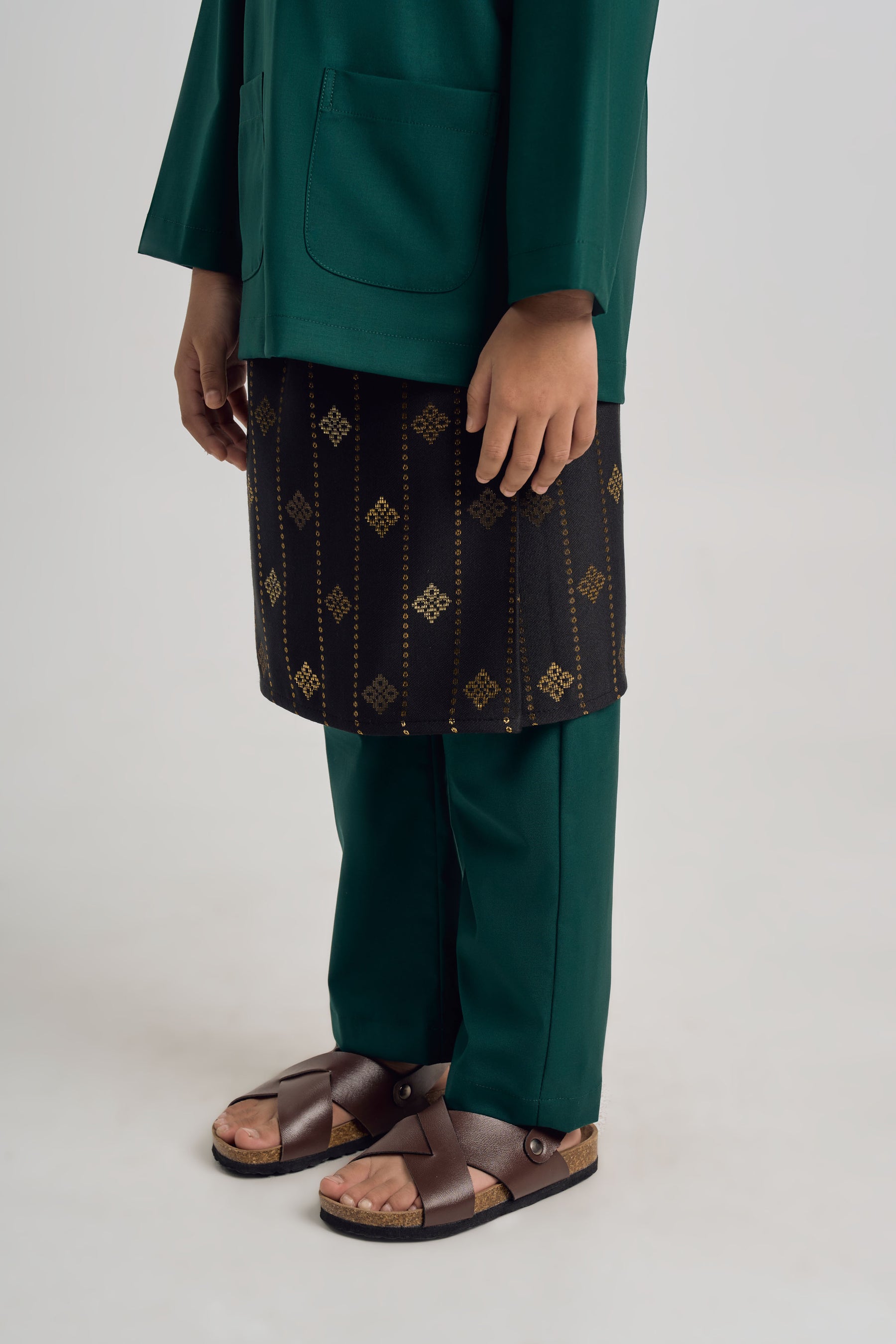 Patawali Boys Baju Melayu Teluk Belanga - Emerald Green