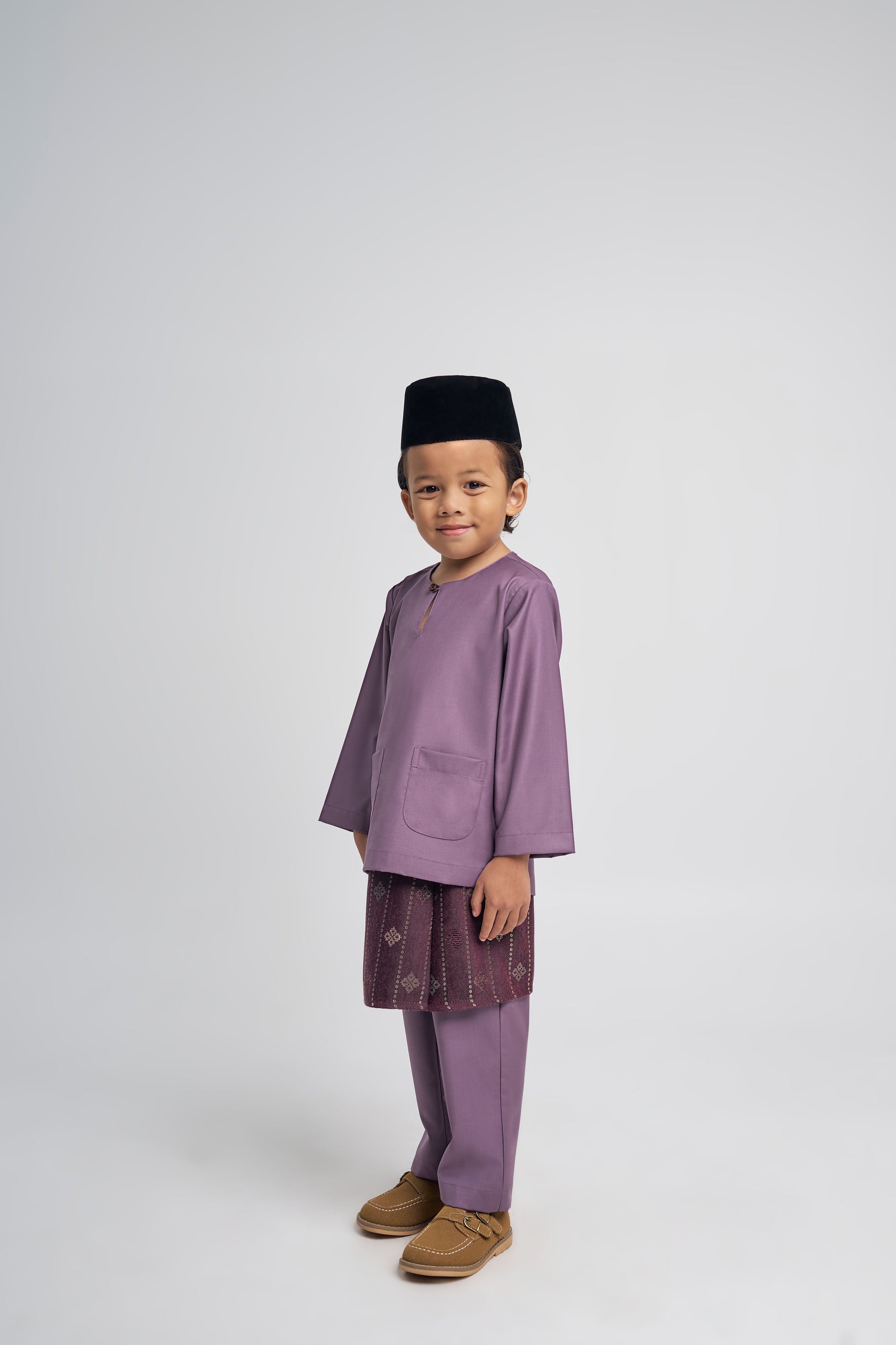 Patawali Boys Baju Melayu Teluk Belanga - Dusty Lilac