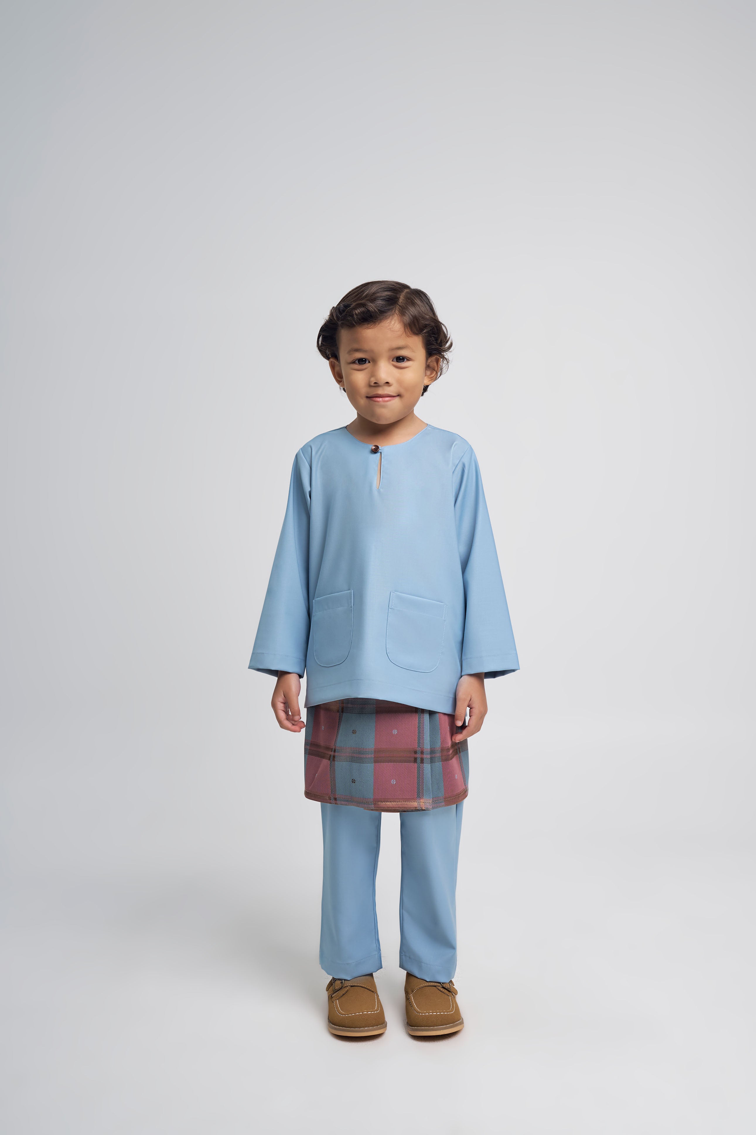Patawali Boys Baju Melayu Teluk Belanga - Light Blue