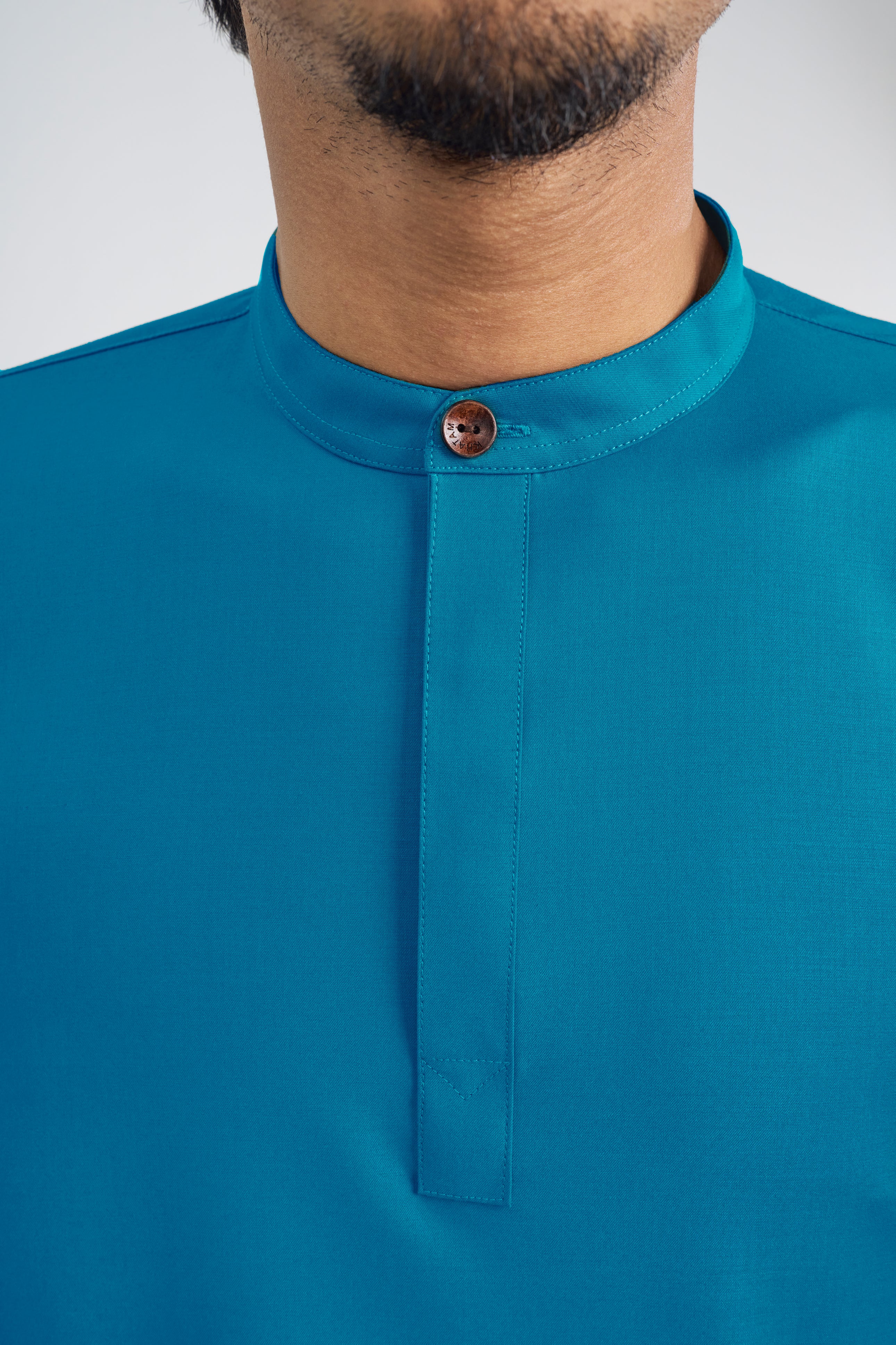 Patawali Collared Top - Turquoise