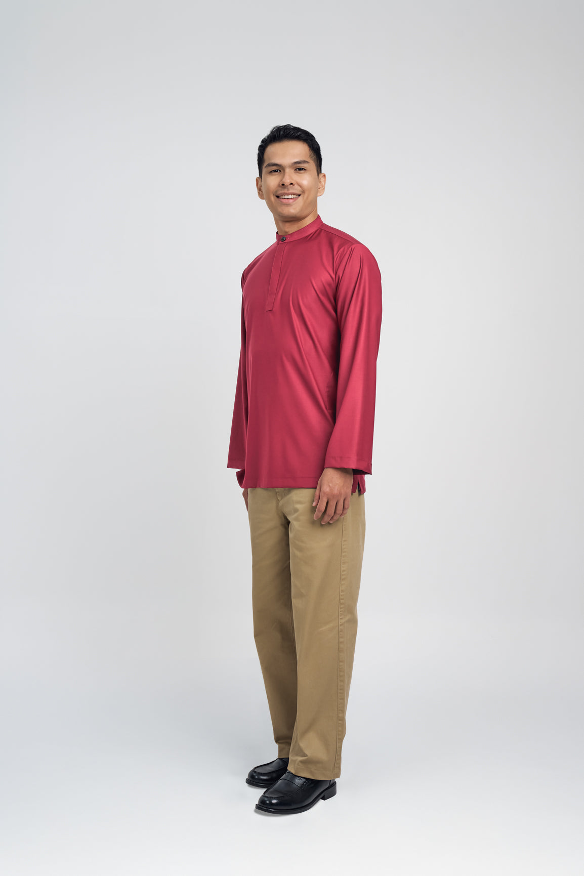 Patawali Collared Top - Rose Red