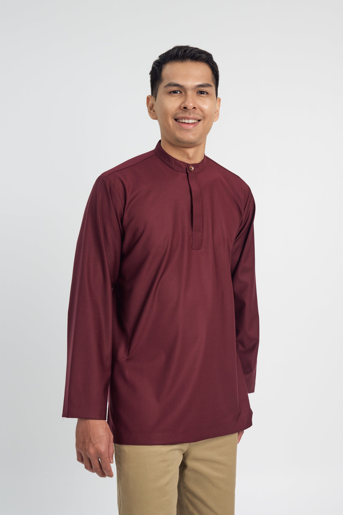 Patawali Collared Top - Burgundy Red