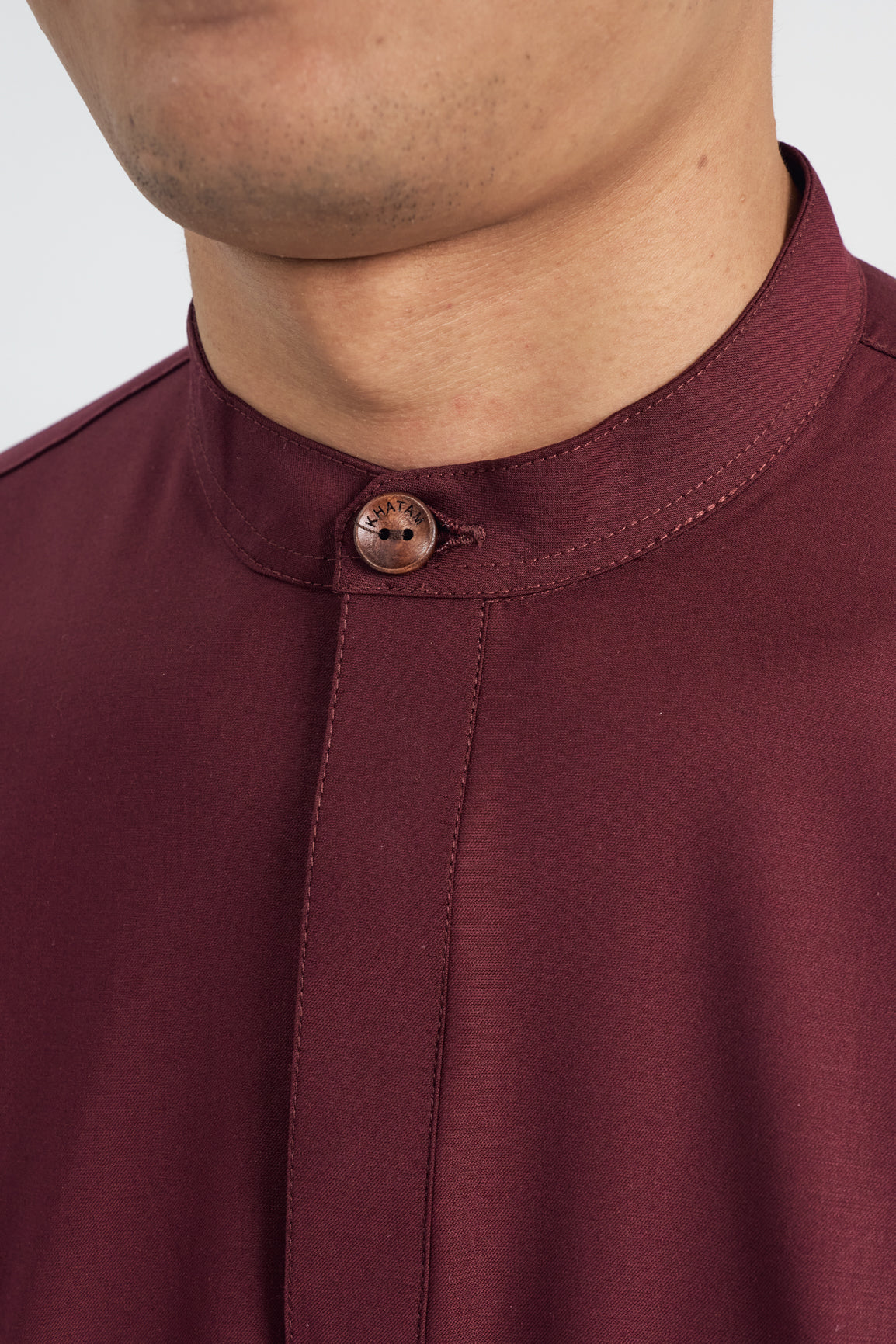 Patawali Collared Top - Burgundy Red