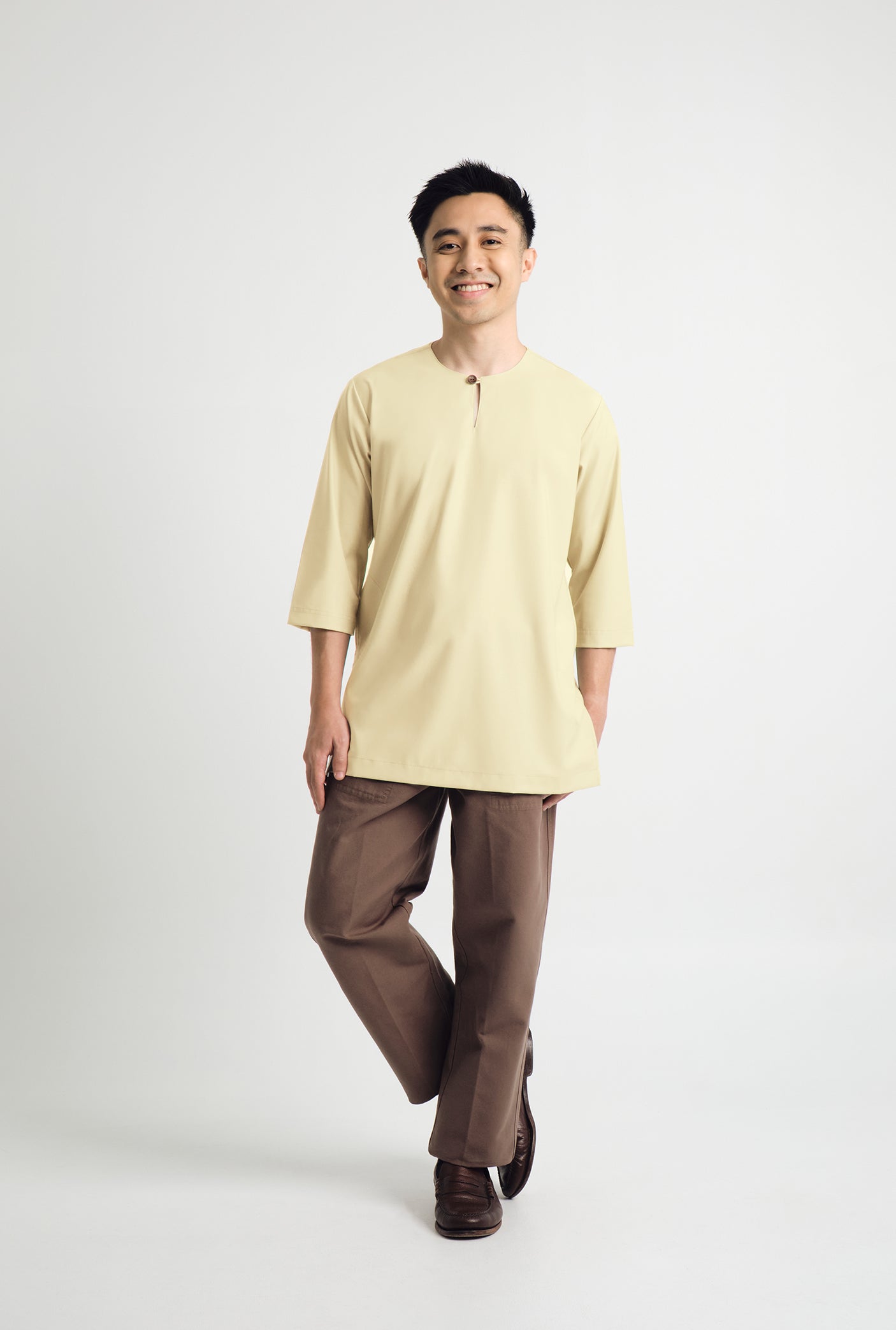 Patawali Three Quarter Sleeve Top - Kuning Langsat