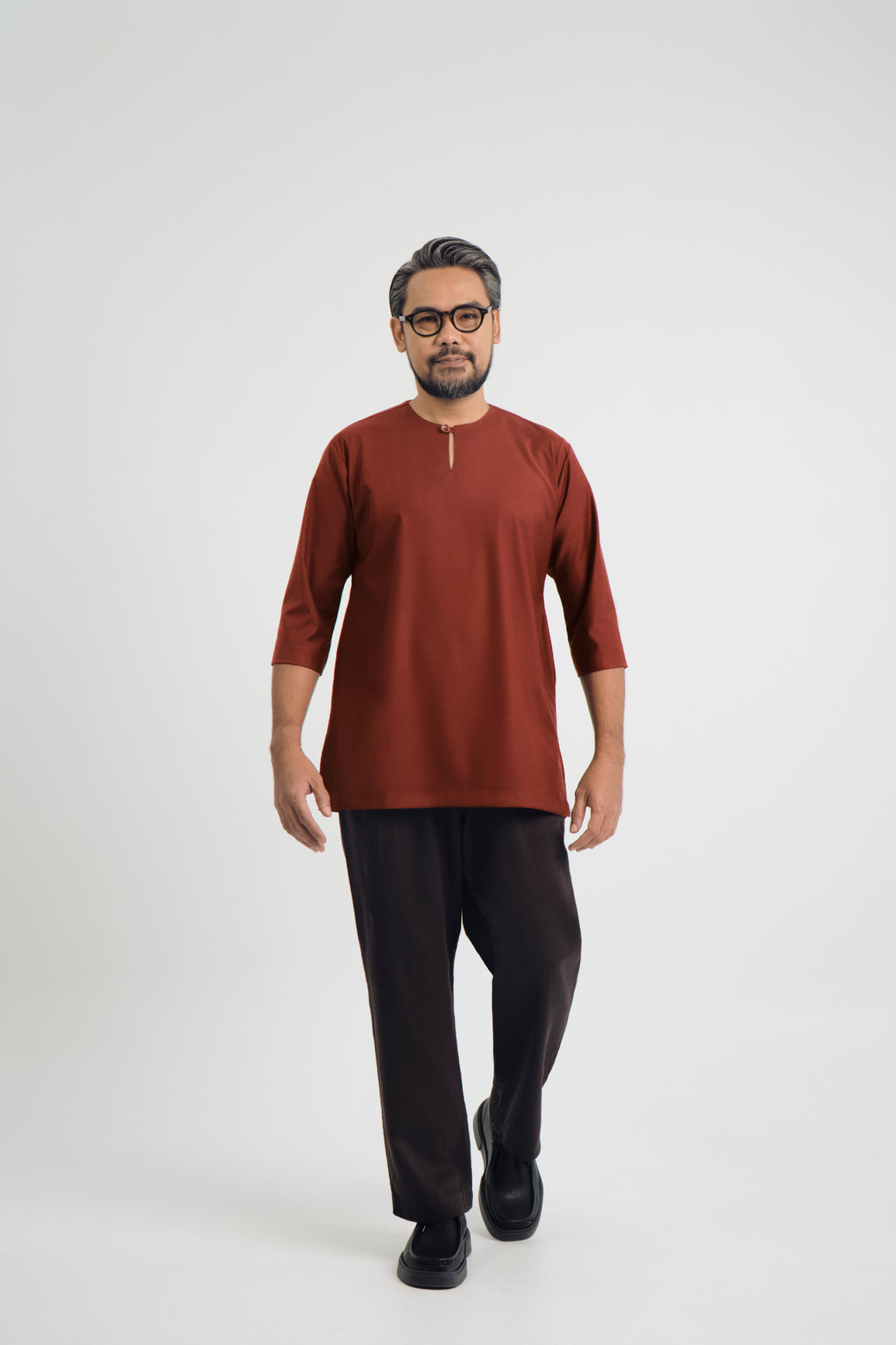 Patawali Three Quarter Sleeve Top - Bean Brown