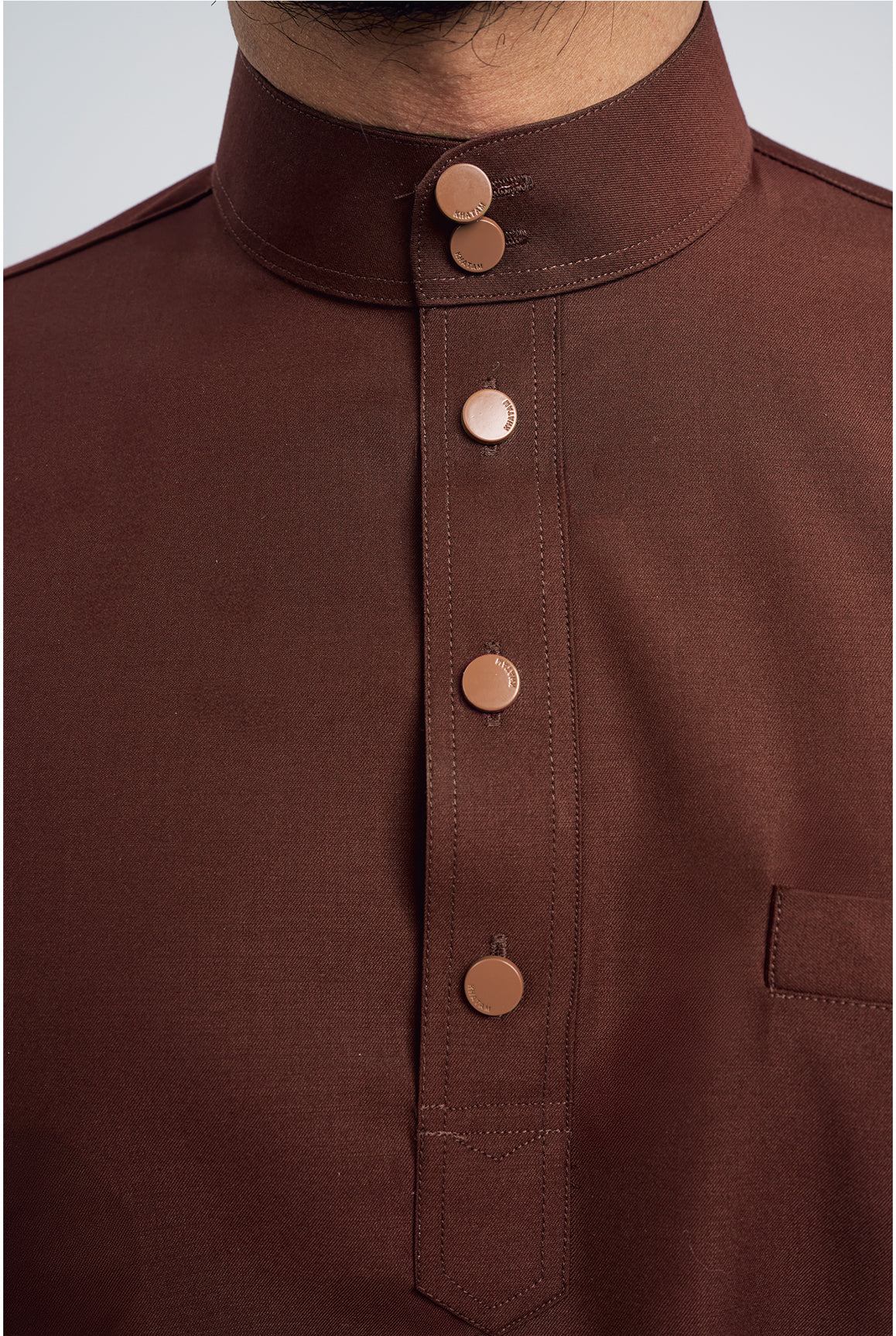 Patawali Modern Fit Baju Melayu Cekak Musang - Bean Brown