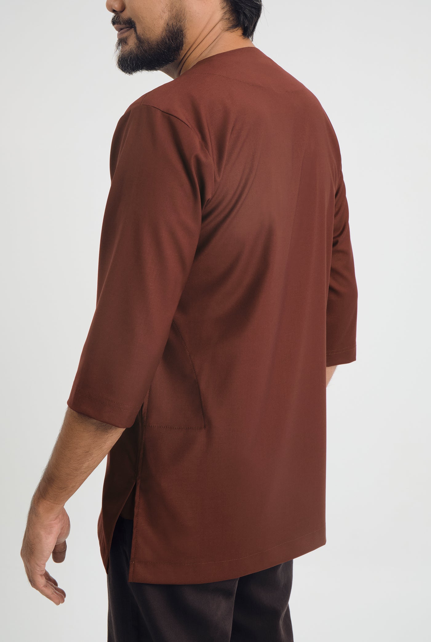Patawali Three Quarter Sleeve Top - Bean Brown