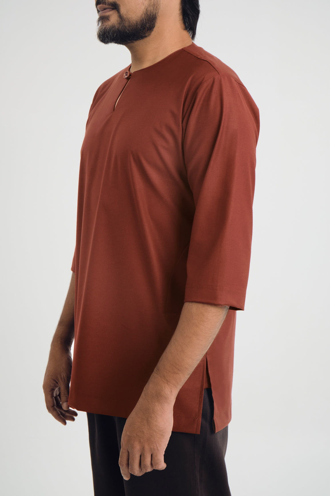 Patawali Three Quarter Sleeve Top - Bean Brown