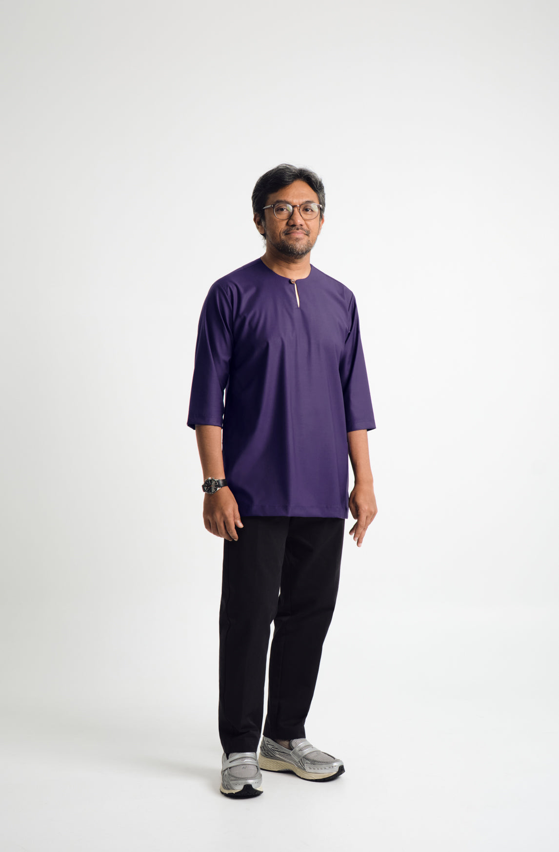 Patawali Three Quarter Sleeve Top - Dark Indigo