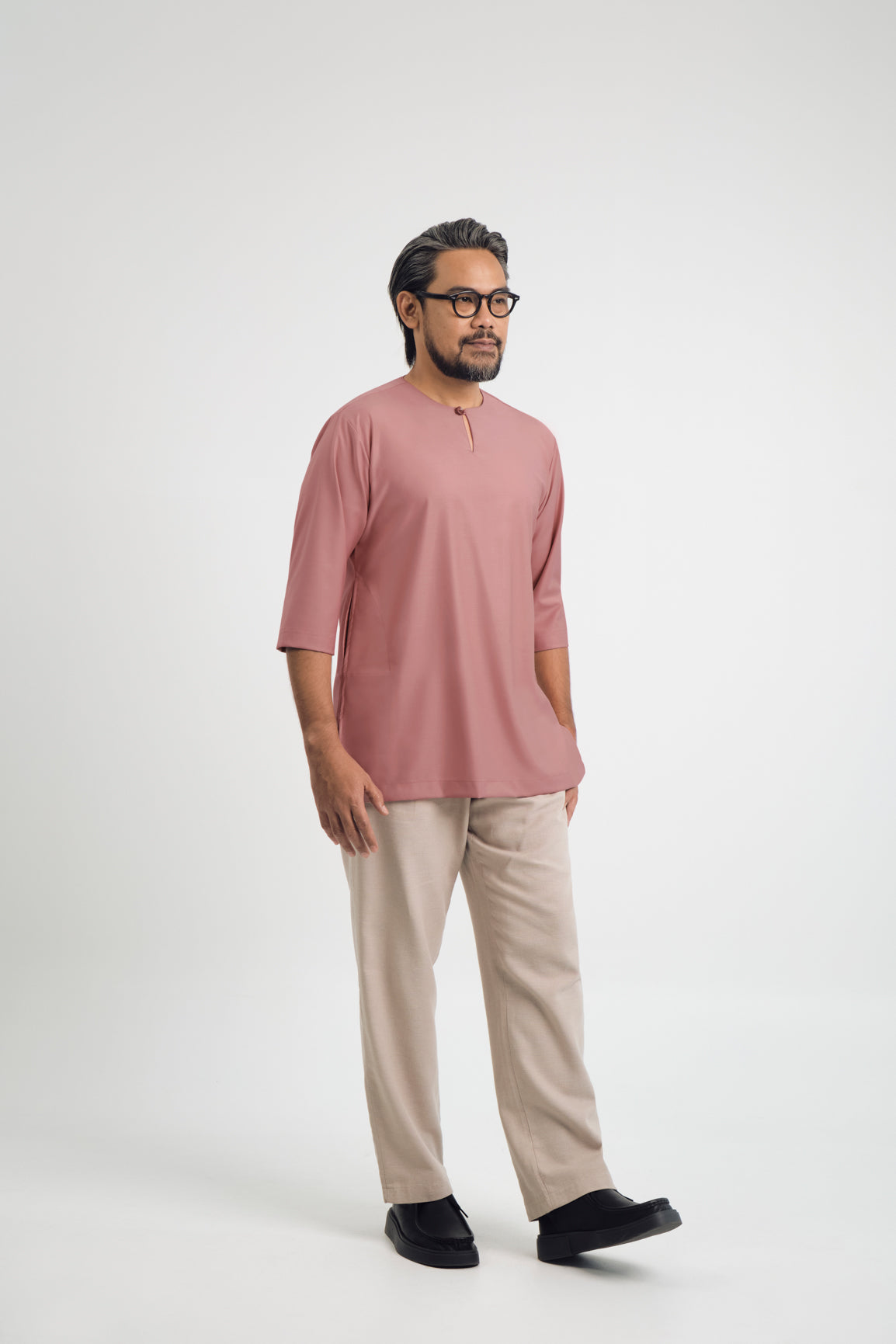 Patawali Three Quarter Sleeve Top - Smokey Pink