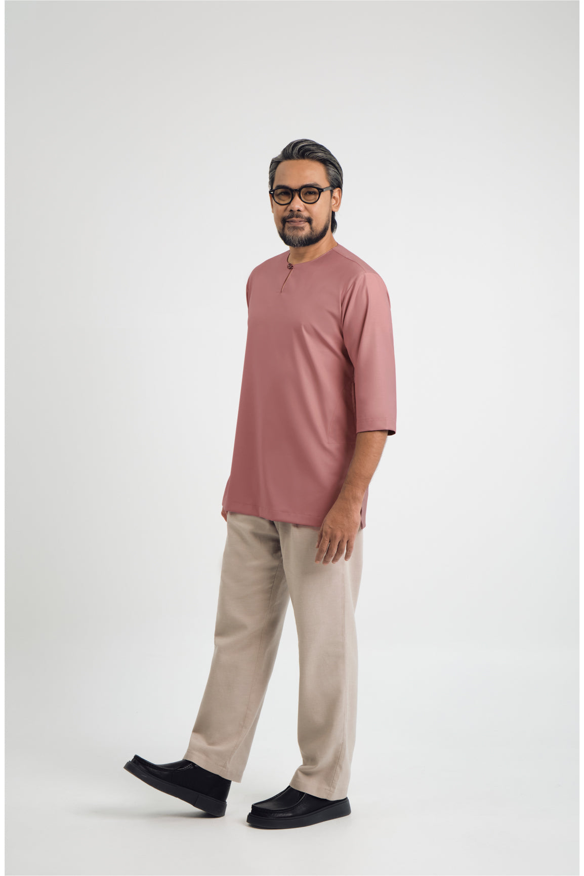 Patawali Three Quarter Sleeve Top - Smokey Pink