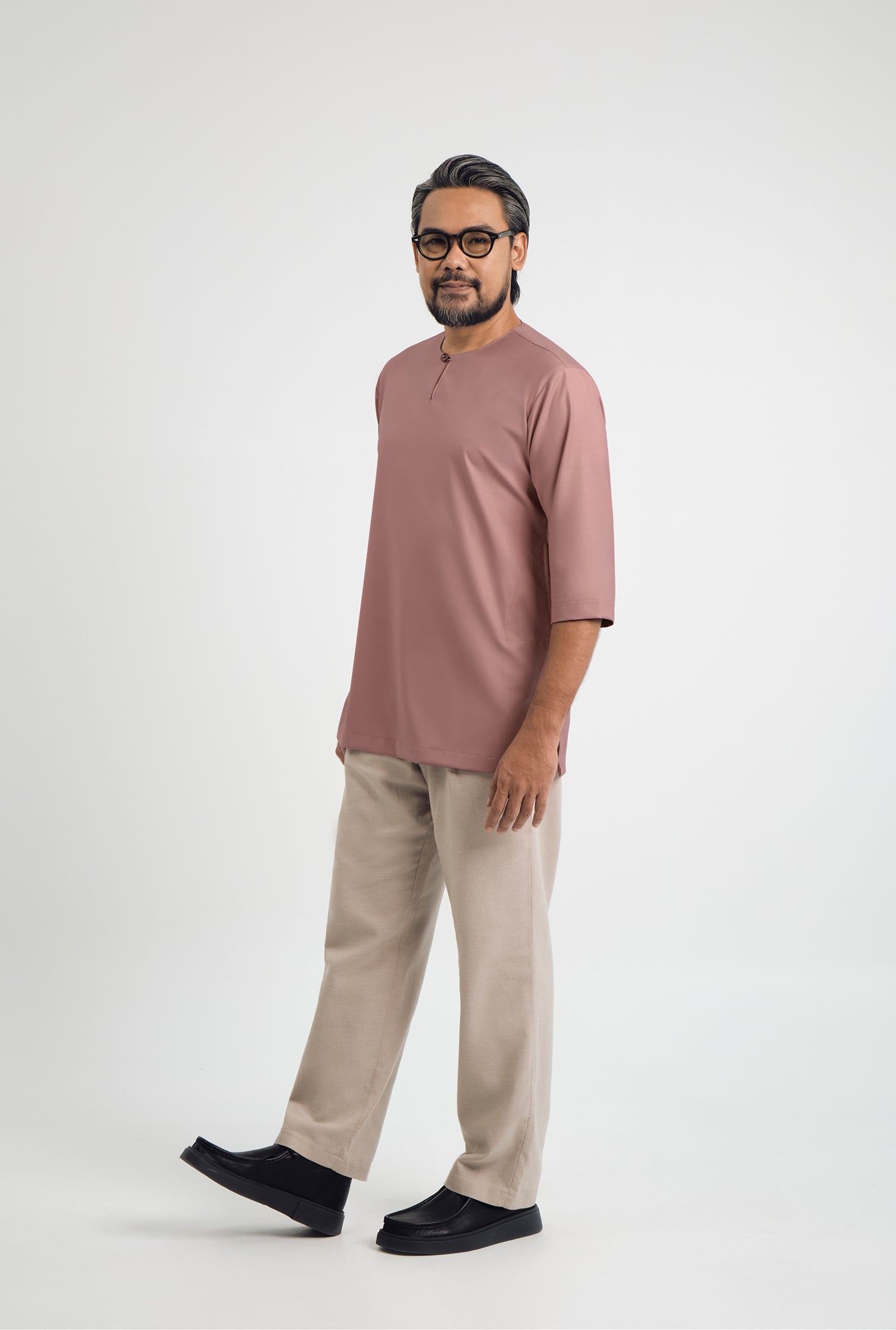 Patawali Three Quarter Sleeve Top - Smokey Pink