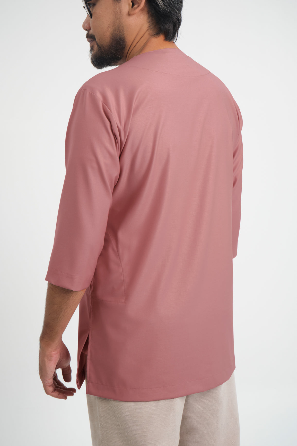 Patawali Three Quarter Sleeve Top - Smokey Pink