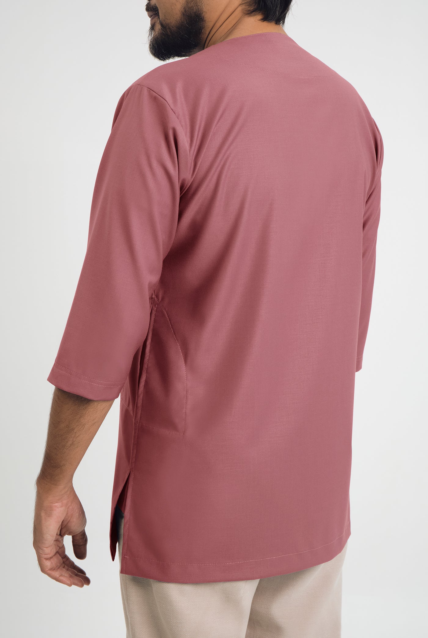 Patawali Three Quarter Sleeve Top - Dark Rose