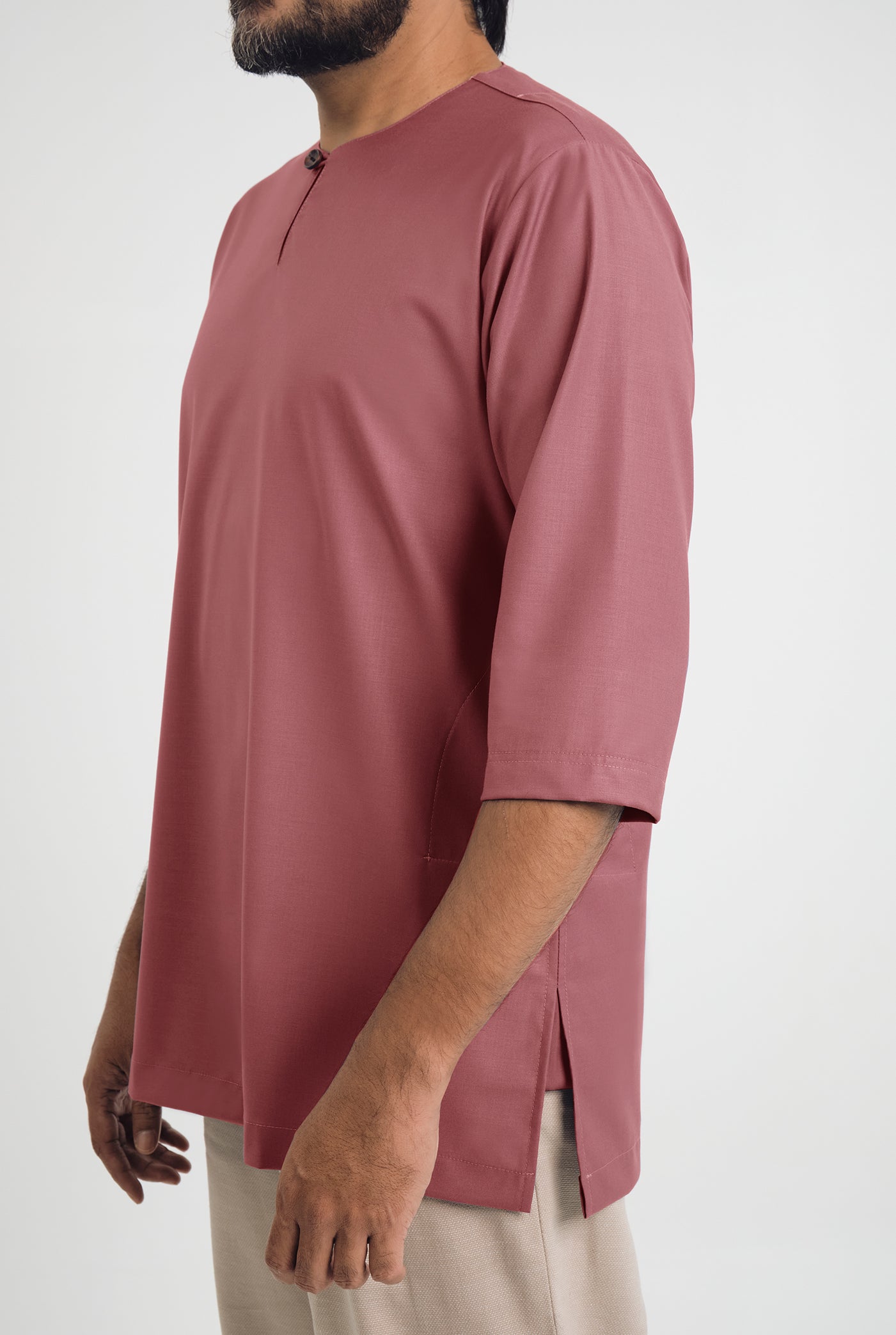 Patawali Three Quarter Sleeve Top - Dark Rose