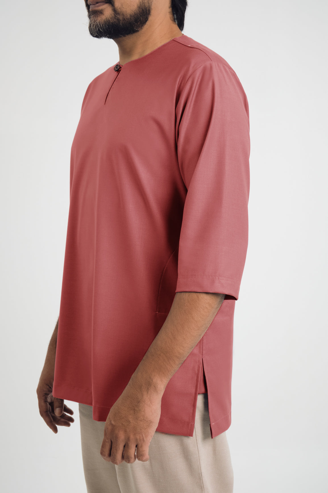 Patawali Three Quarter Sleeve Top - Dark Rose