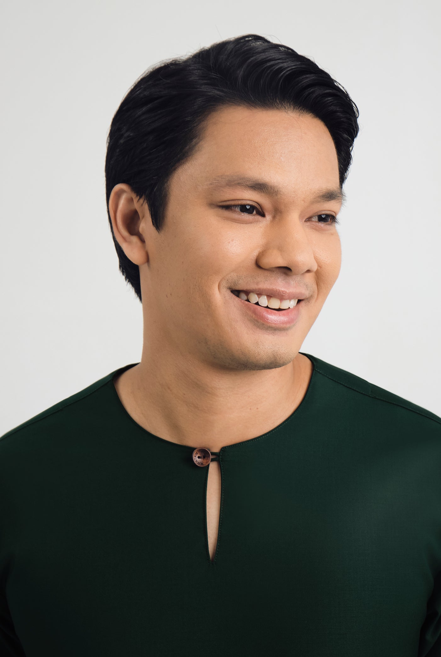 Patawali Three Quarter Sleeve Top - Deep Green