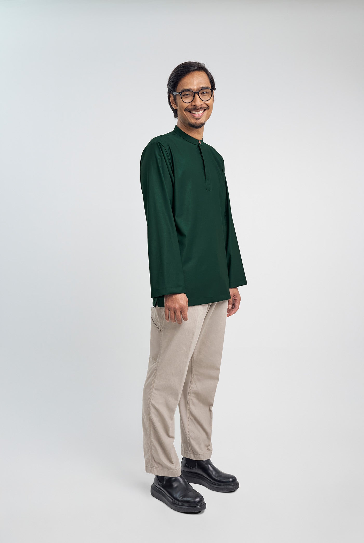 Patawali Collared Top - Deep Green