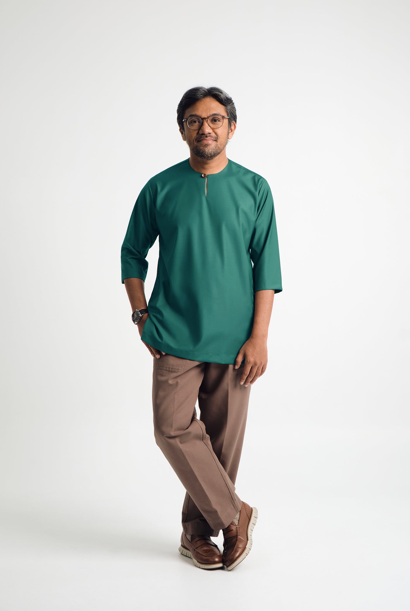 Patawali Three Quarter Sleeve Top - Turquoise