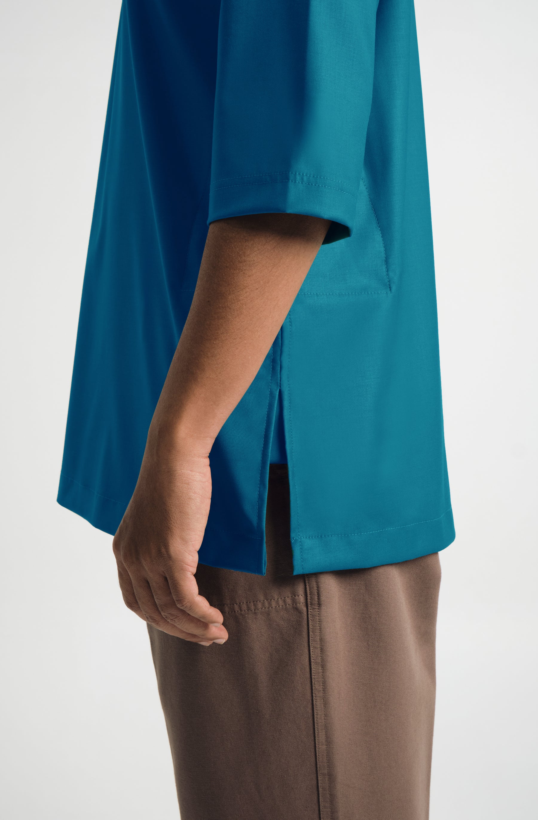 Patawali Three Quarter Sleeve Top - Turquoise