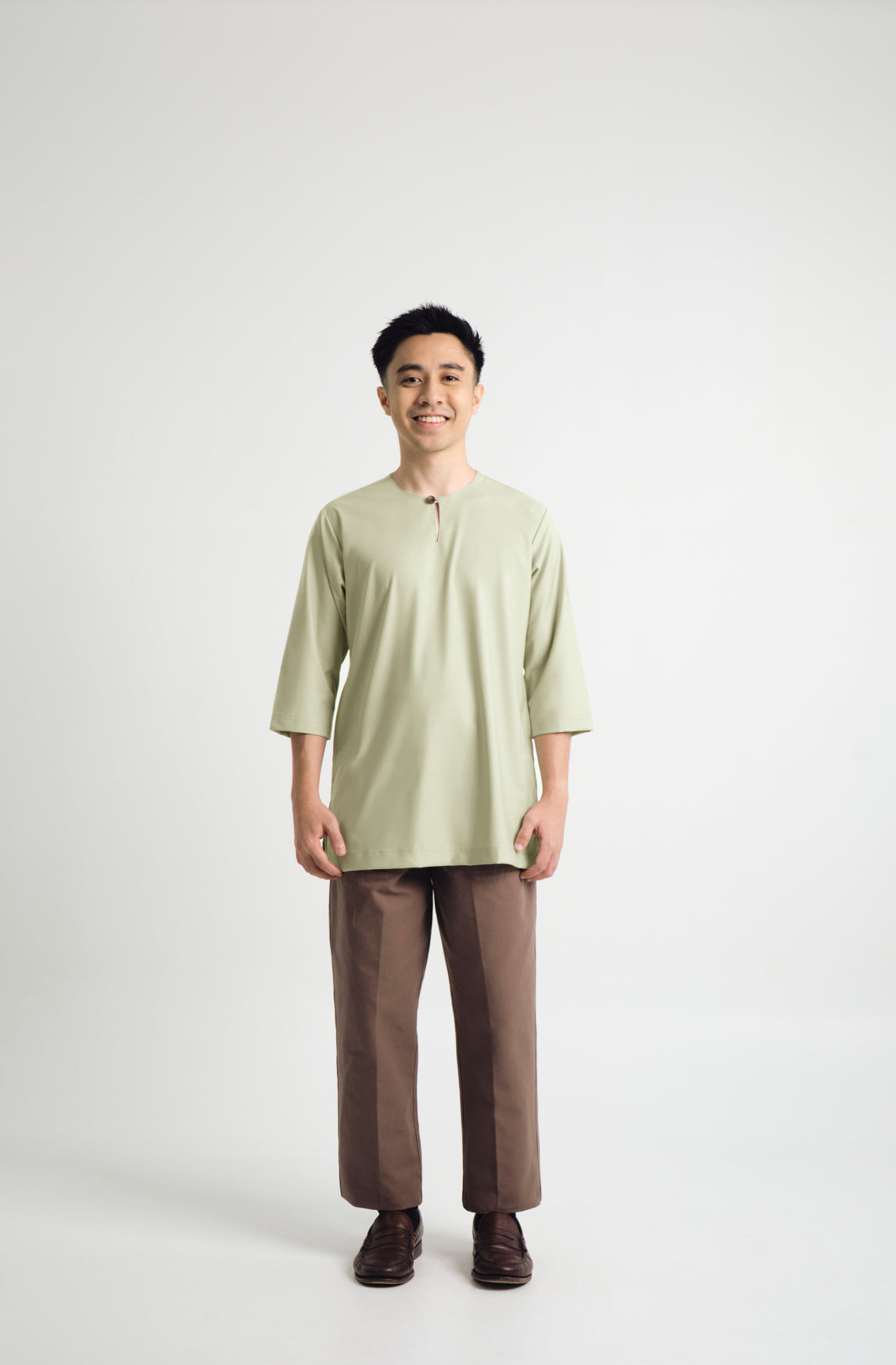 Patawali Three Quarter Sleeve Top - Honeydew