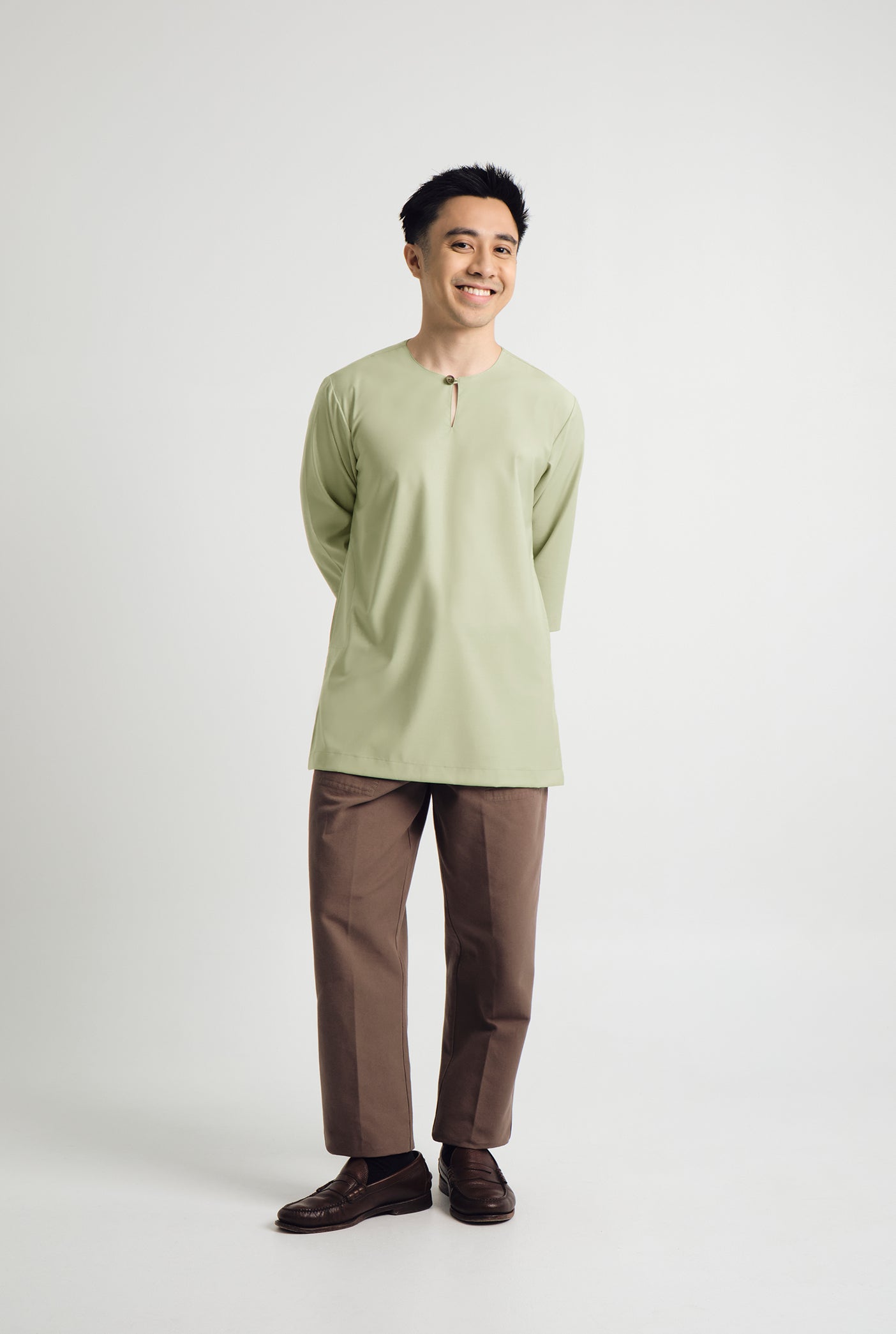 Patawali Three Quarter Sleeve Top - Honeydew