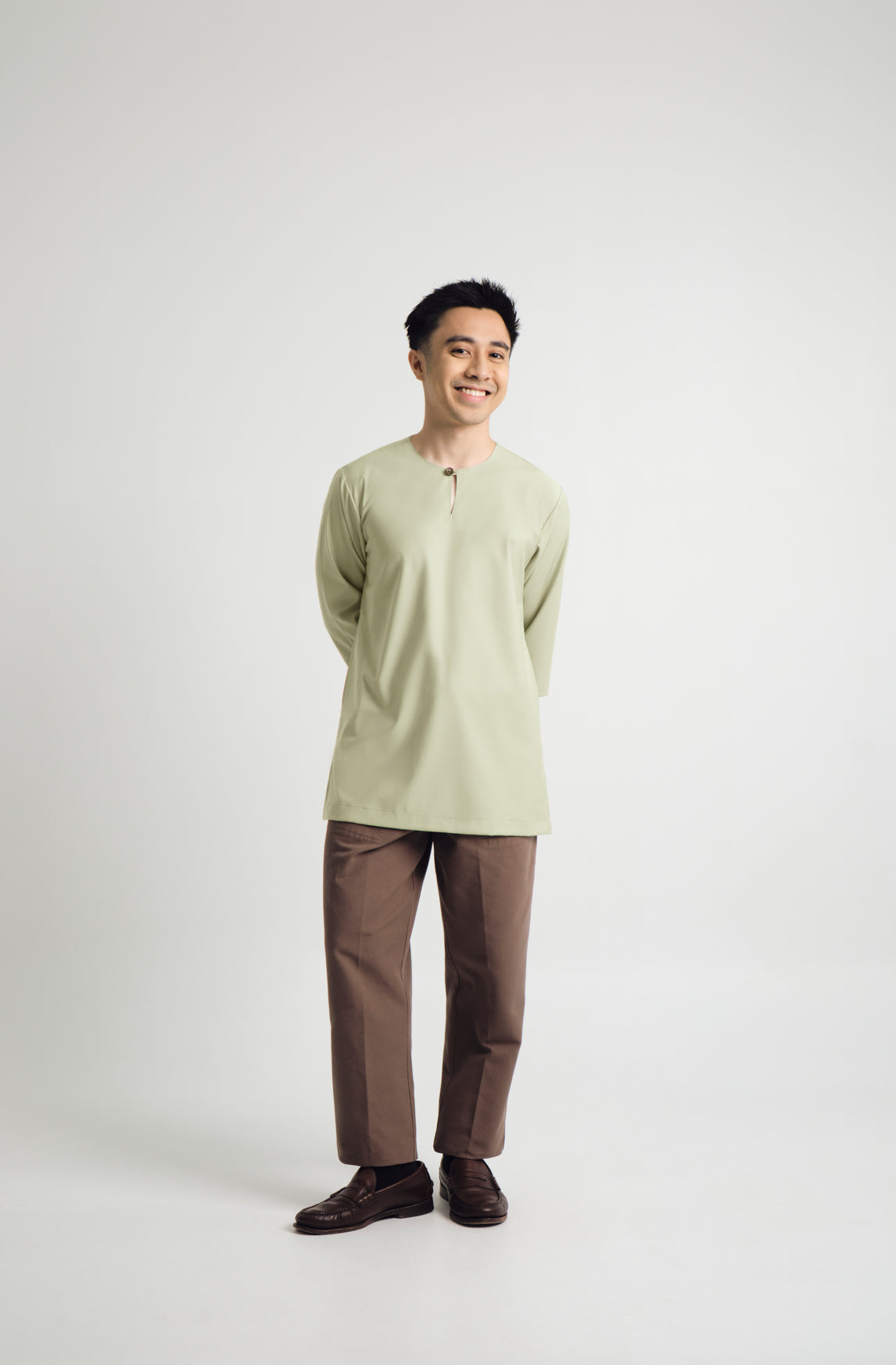 Patawali Three Quarter Sleeve Top - Honeydew