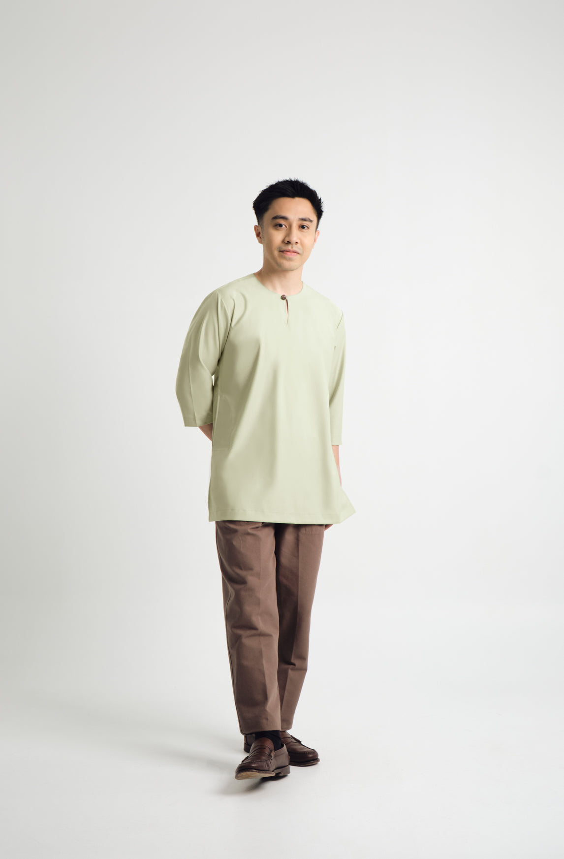 Patawali Three Quarter Sleeve Top - Honeydew