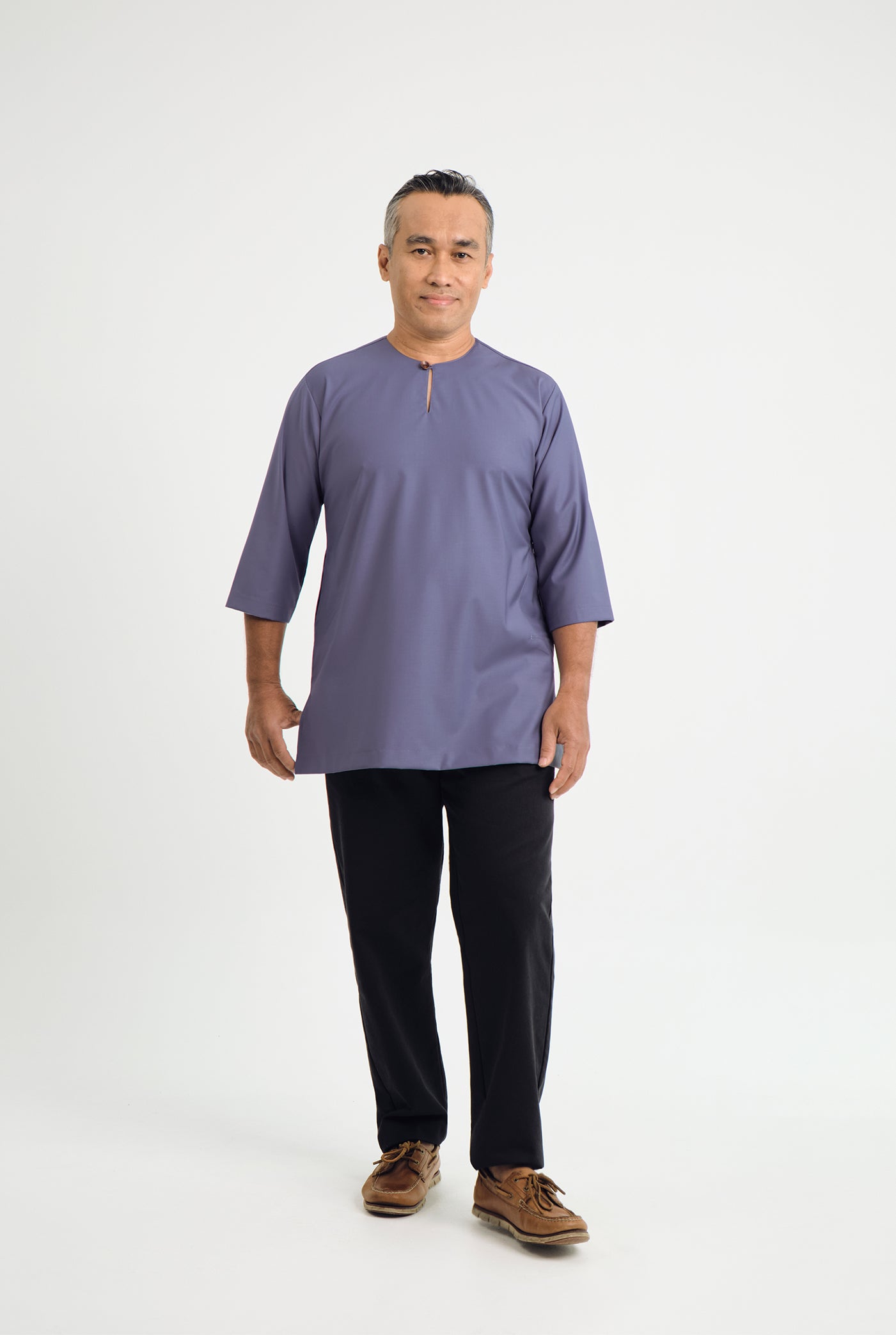Patawali Three Quarter Sleeve Top - Purple Yam