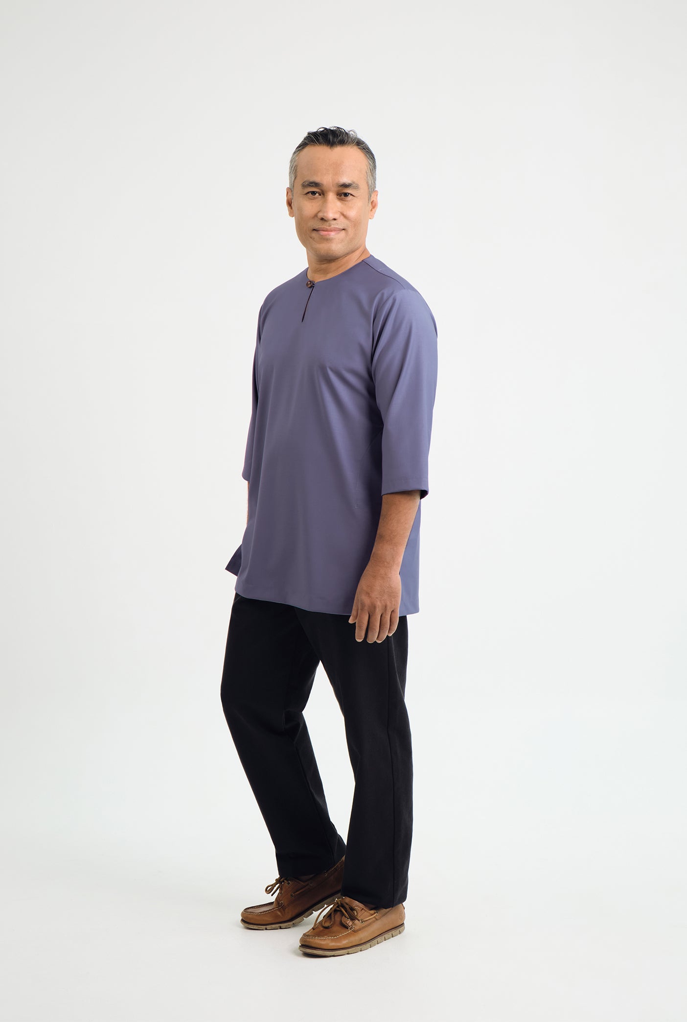 Patawali Three Quarter Sleeve Top - Purple Yam