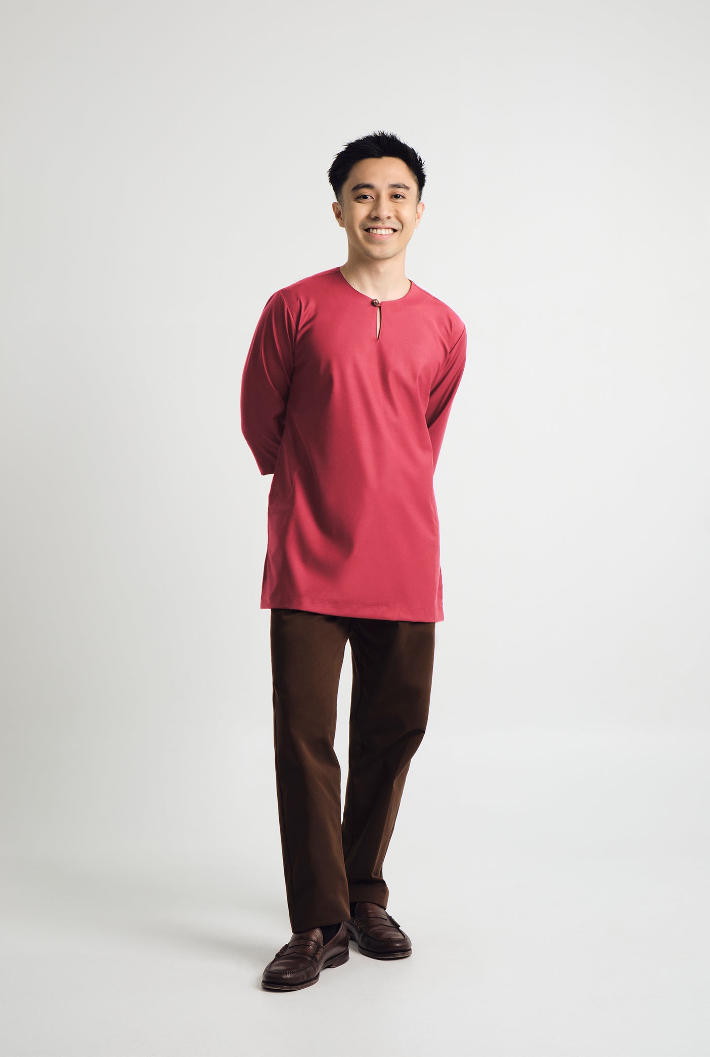 Patawali Three Quarter Sleeve Top - Rose Red