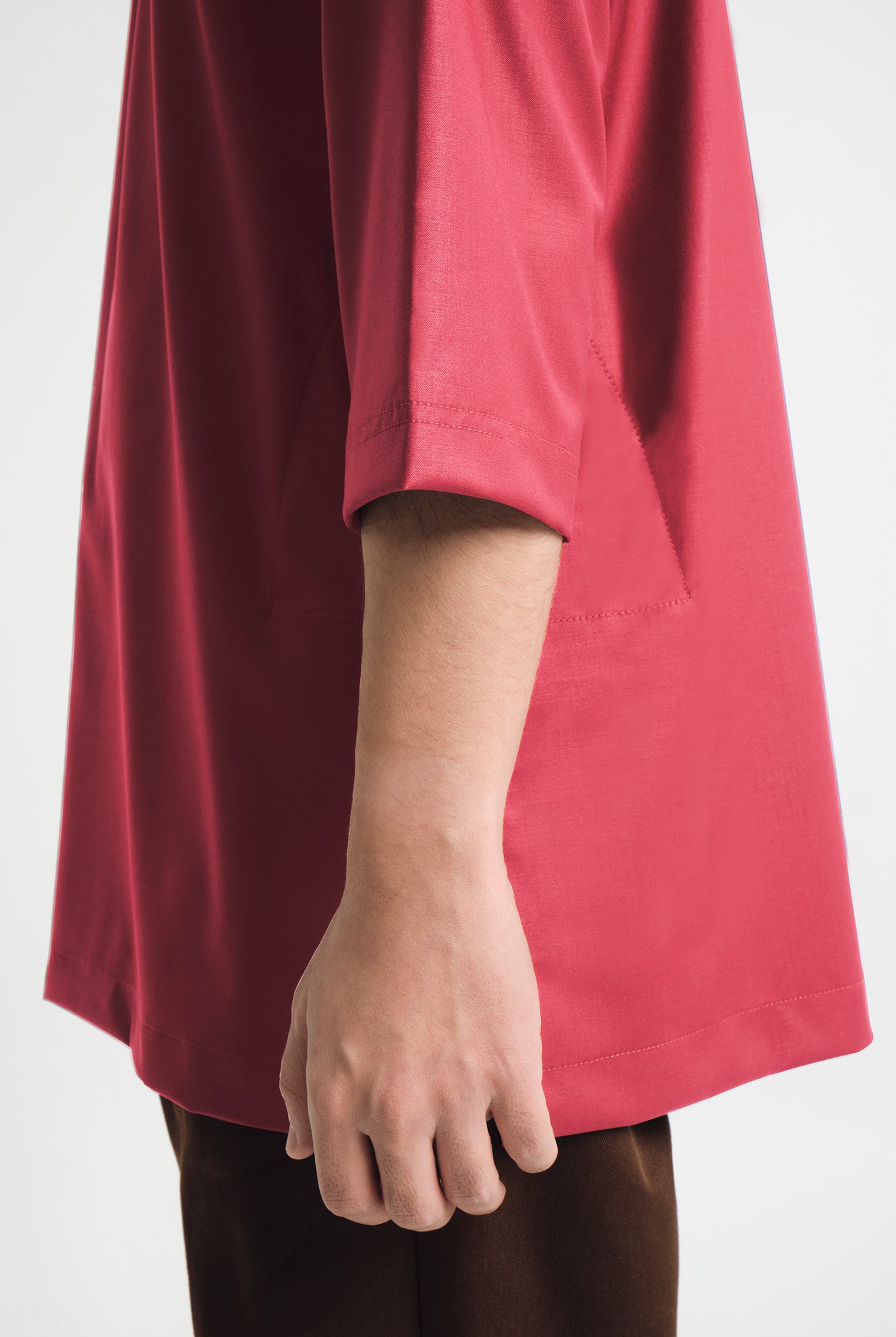Patawali Three Quarter Sleeve Top - Rose Red