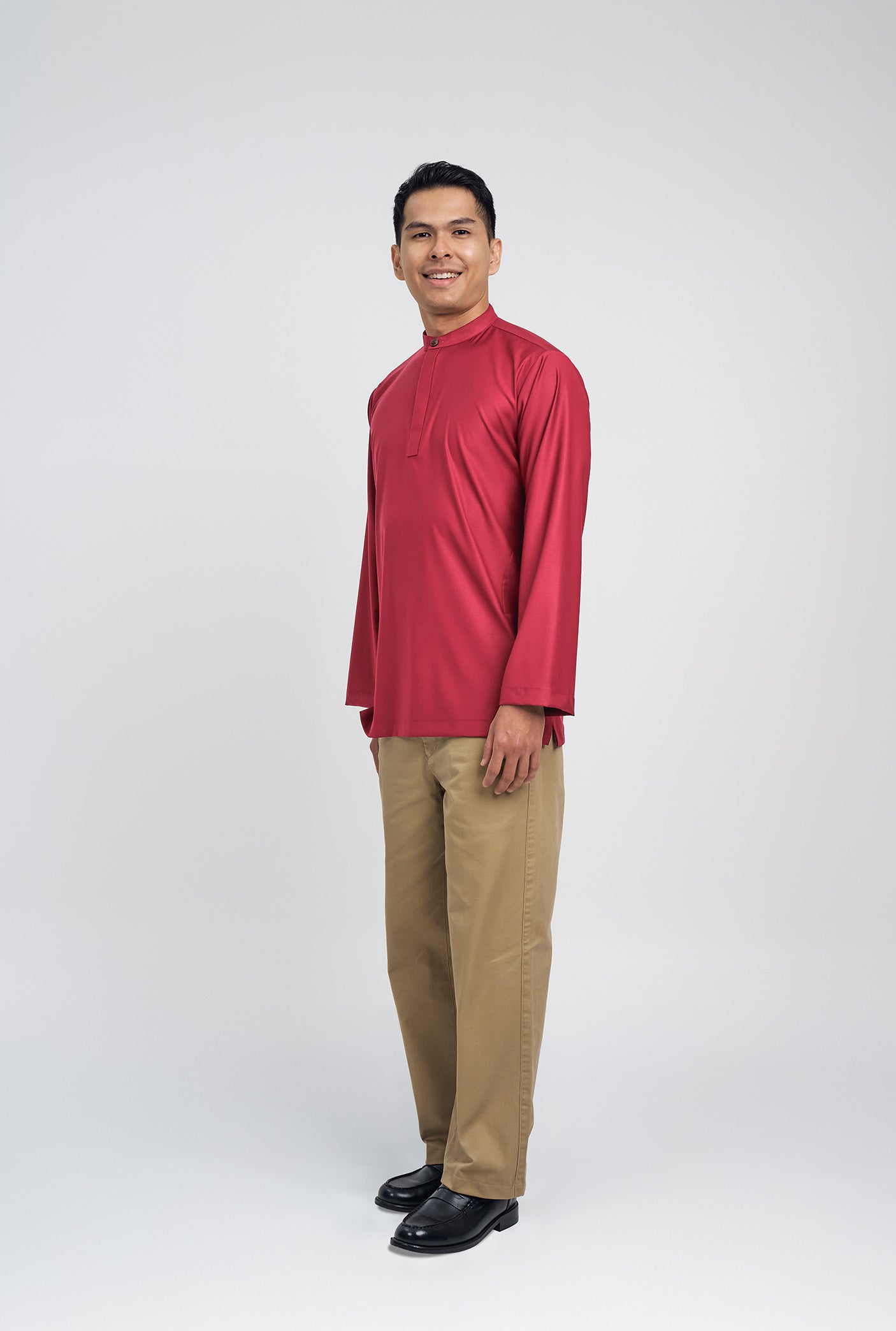 Patawali Collared Top - Rose Red