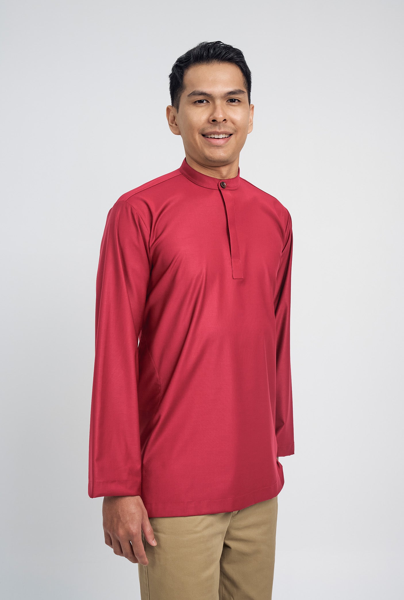 Patawali Collared Top - Rose Red