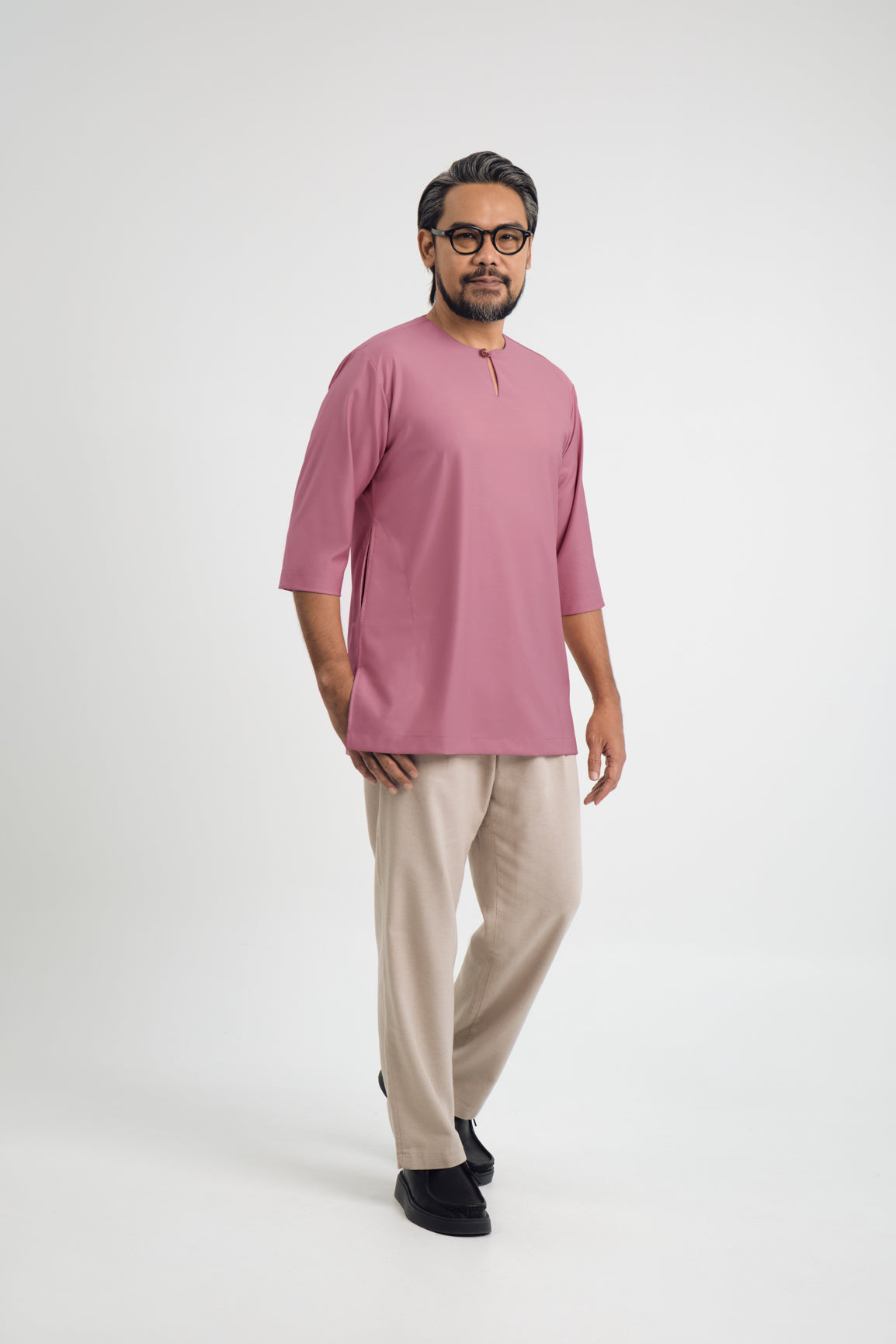 Patawali Three Quarter Sleeve Top - Pink Belacan