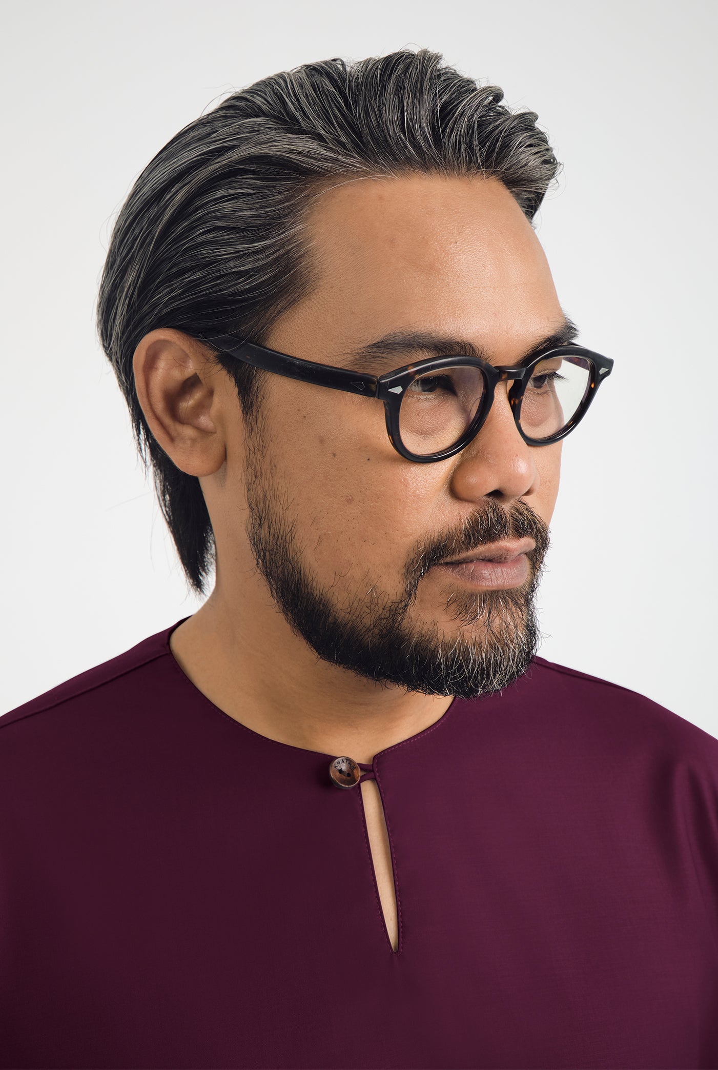 Patawali Three Quarter Sleeve Top - Purple Manggis