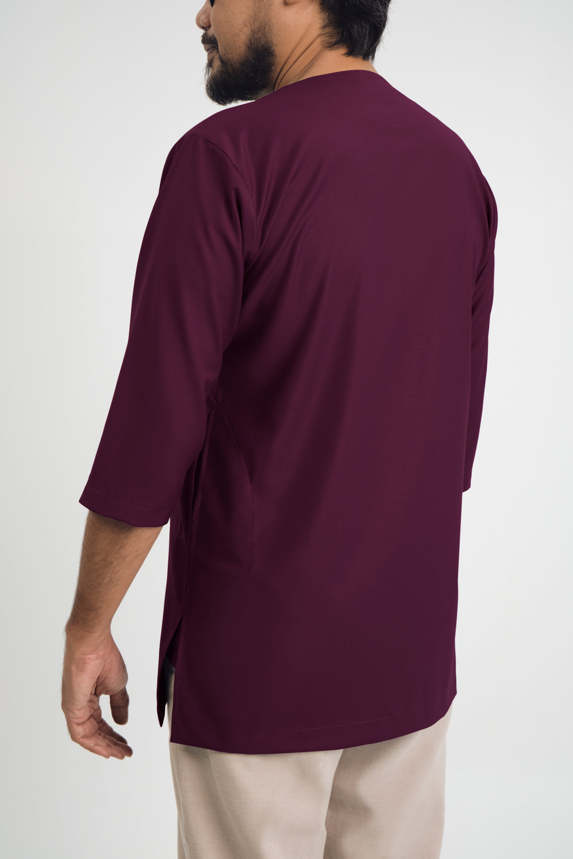 Patawali Three Quarter Sleeve Top - Purple Manggis