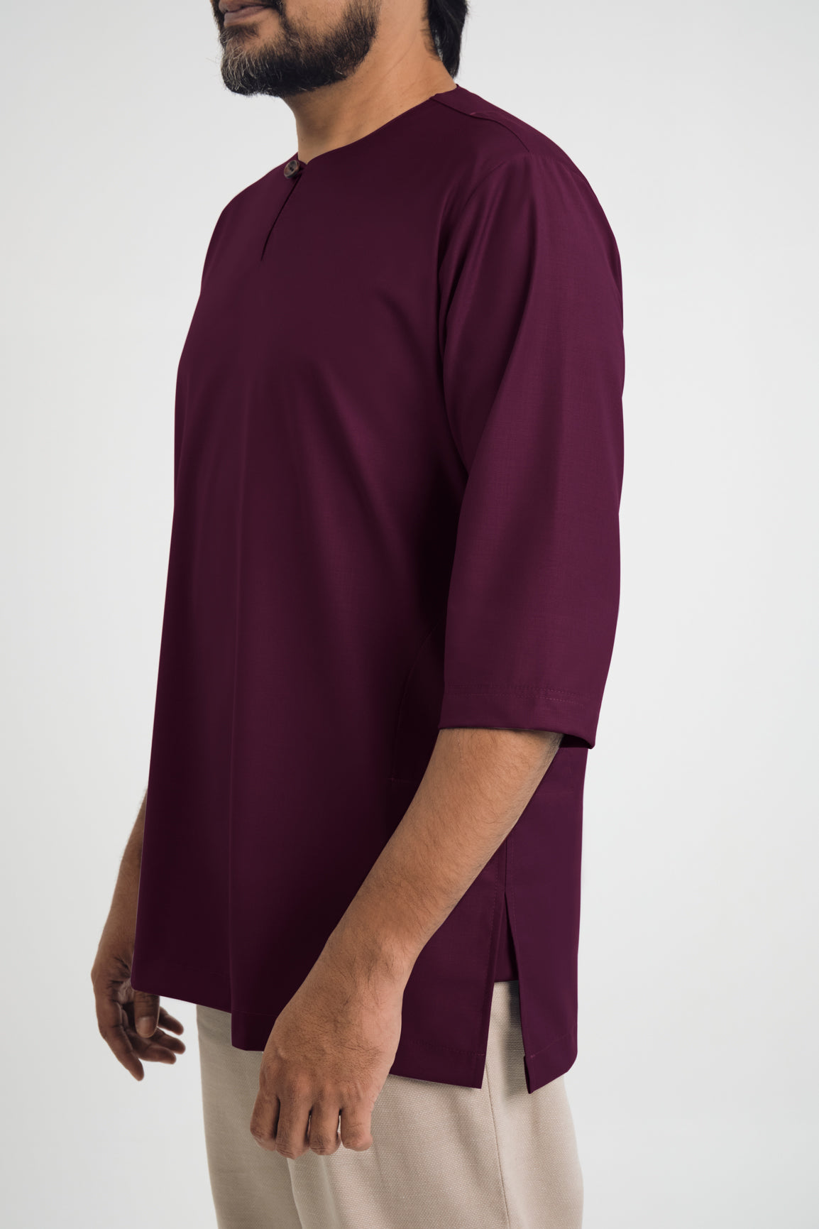 Patawali Three Quarter Sleeve Top - Purple Manggis
